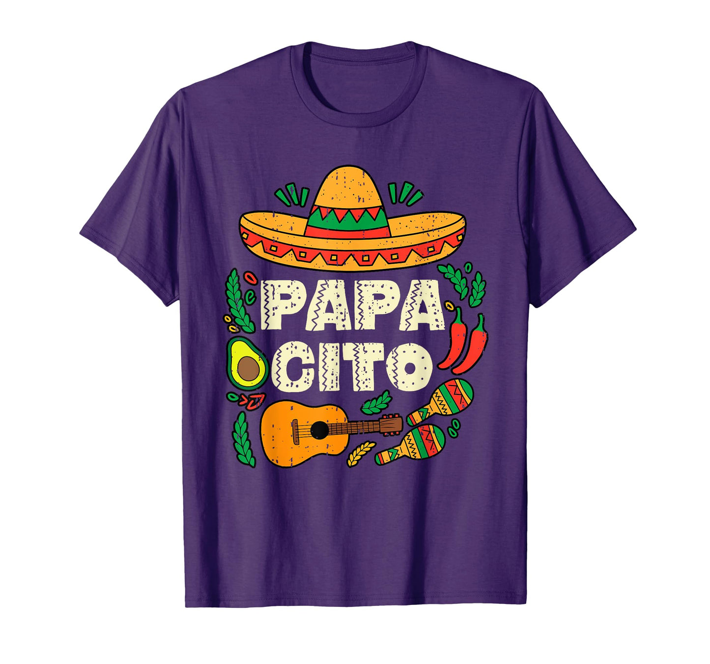 Papacito Family Sombrero Cinco De Mayo Mexican Dad Father T-Shirt