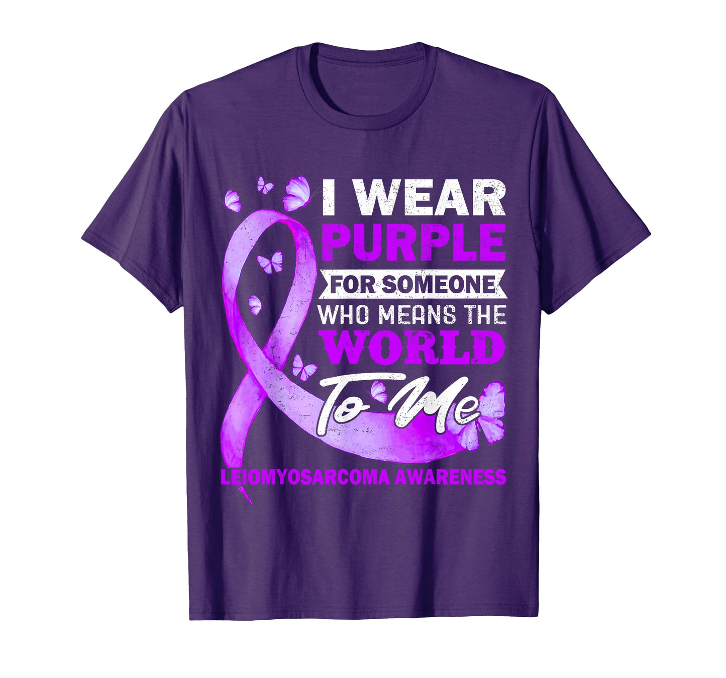 Leiomyosarcoma Awareness Purple Ribbon Sarcoma Cancer T-Shirt