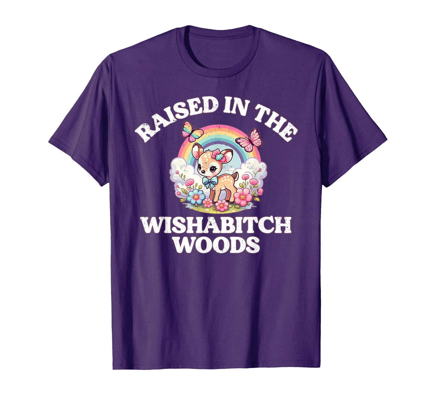 Funny Raised In The Wishabitch Woods Whimsical Hiking Art T-Shirt