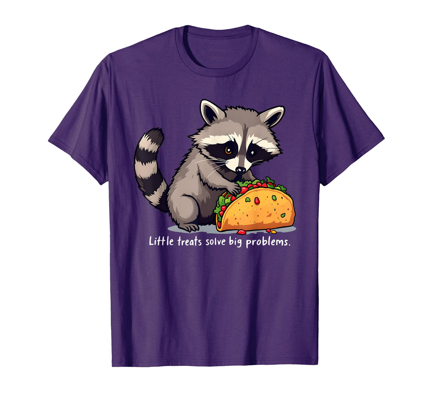 Raccoon, Tacos Lover, Little Treats Solve Big Problems T-Shirt