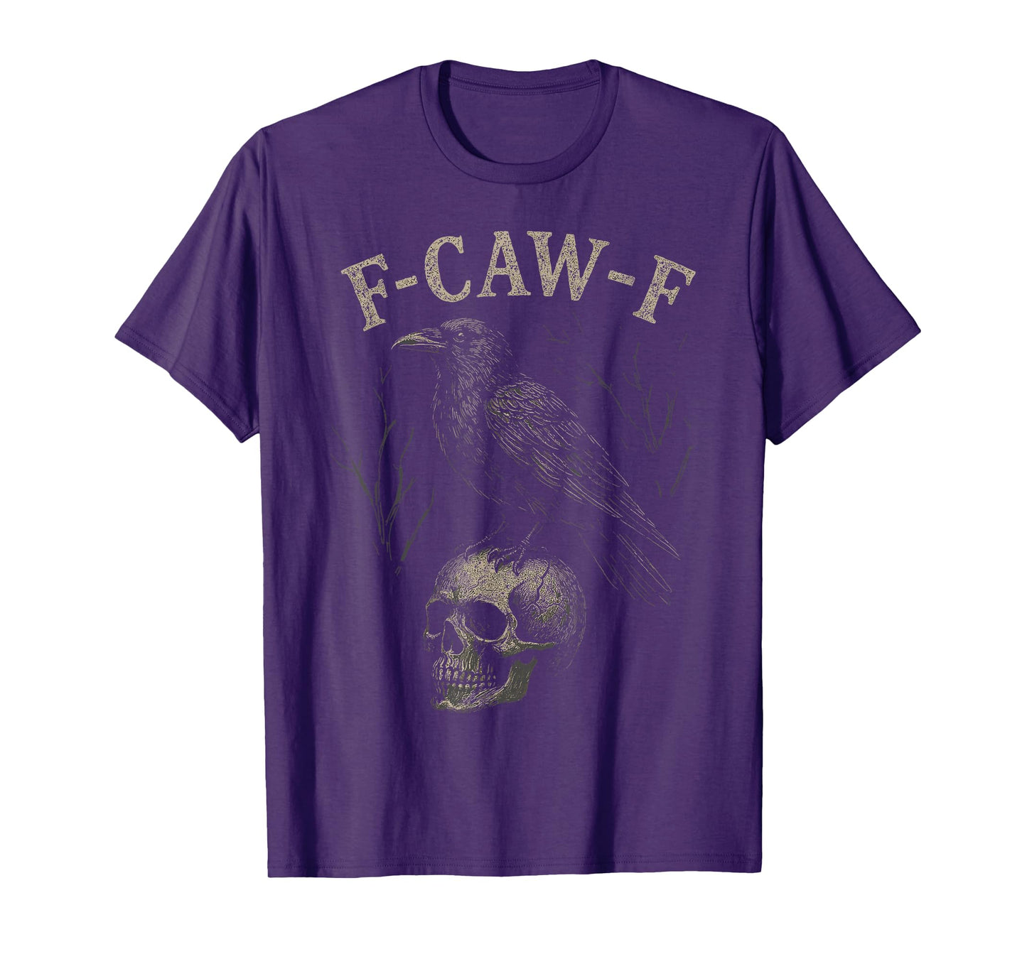 F-Caw-F Funny Crow Skull Retro Gothic Humor T-Shirt