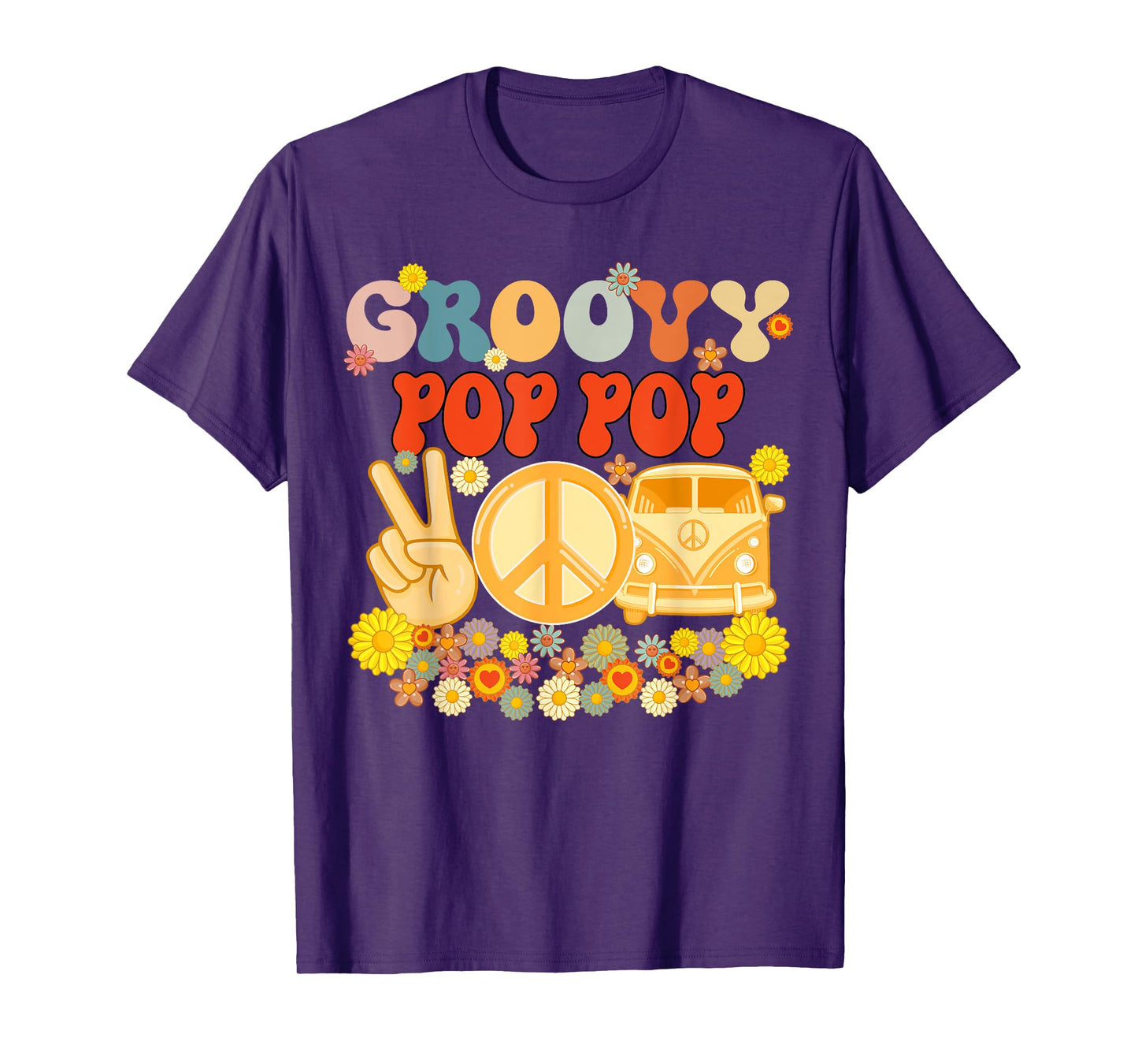 Groovy Pop Pop Retro Matching Family Baby Shower Father's Da T-Shirt