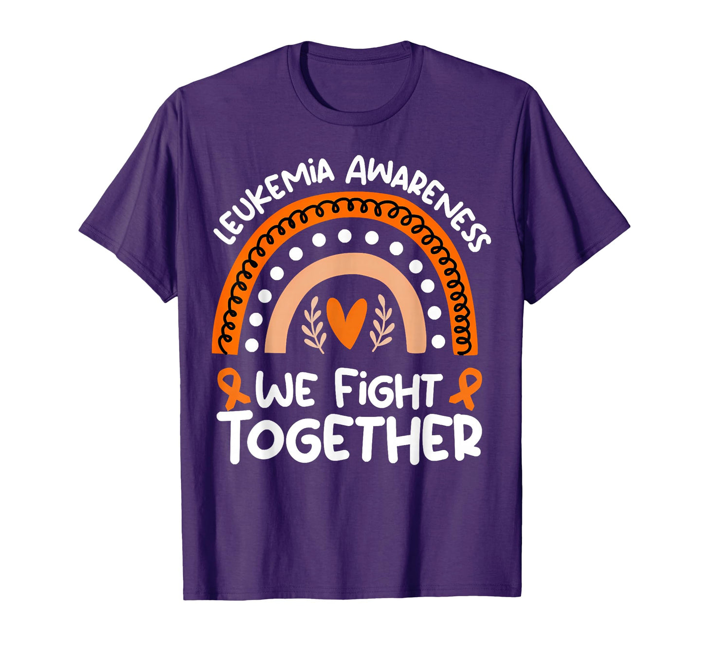We Fight Together Leukemia Awareness Rainbow Ribbon Outfit T-Shirt
