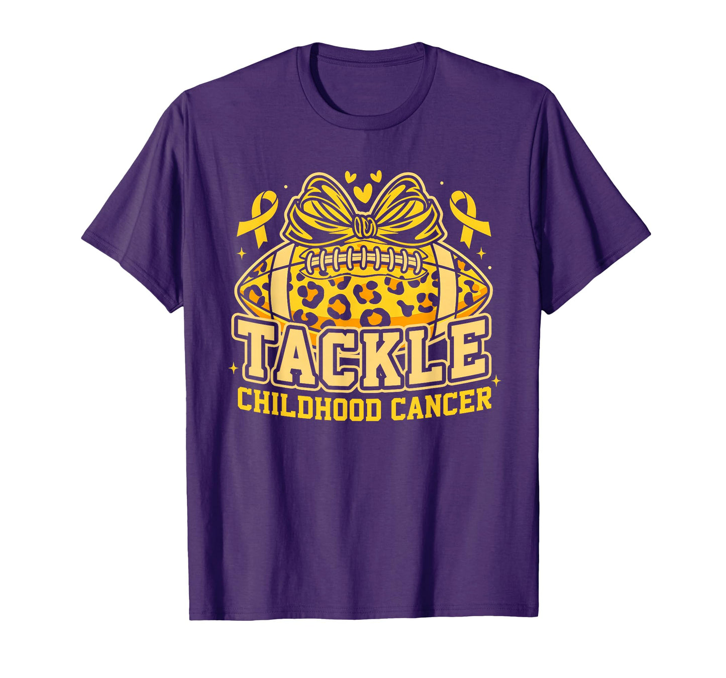 Tackle Childhood Cancer Football Childhood Cancer Awareness T-Shirt