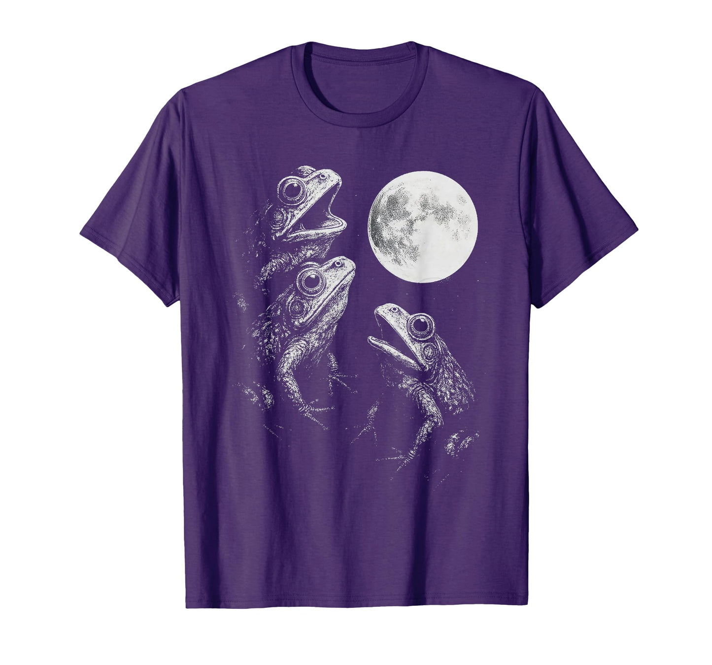 Vintage 90s Three Frogs Howling at The Moon 3 Frog Moon T-Shirt