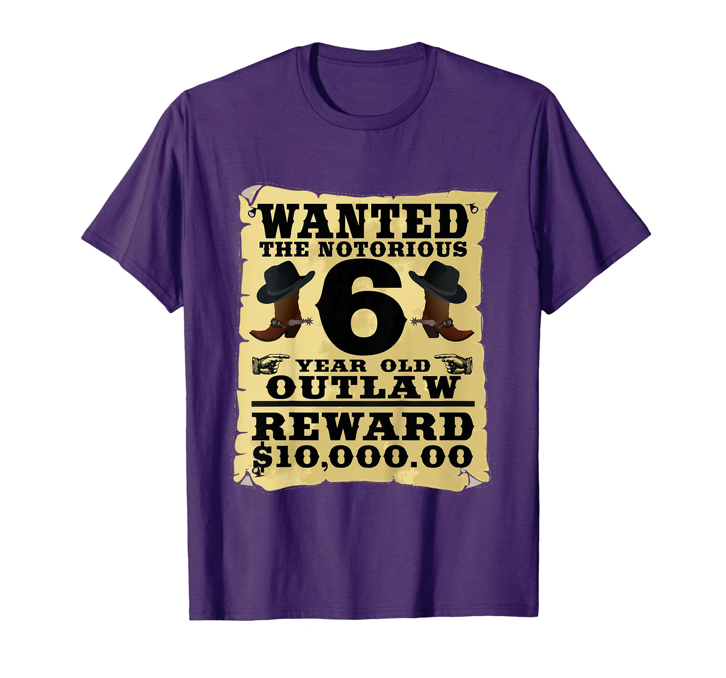 6 Year Old Cowboy Birthday Party Wild West Western 6th Gift T-Shirt