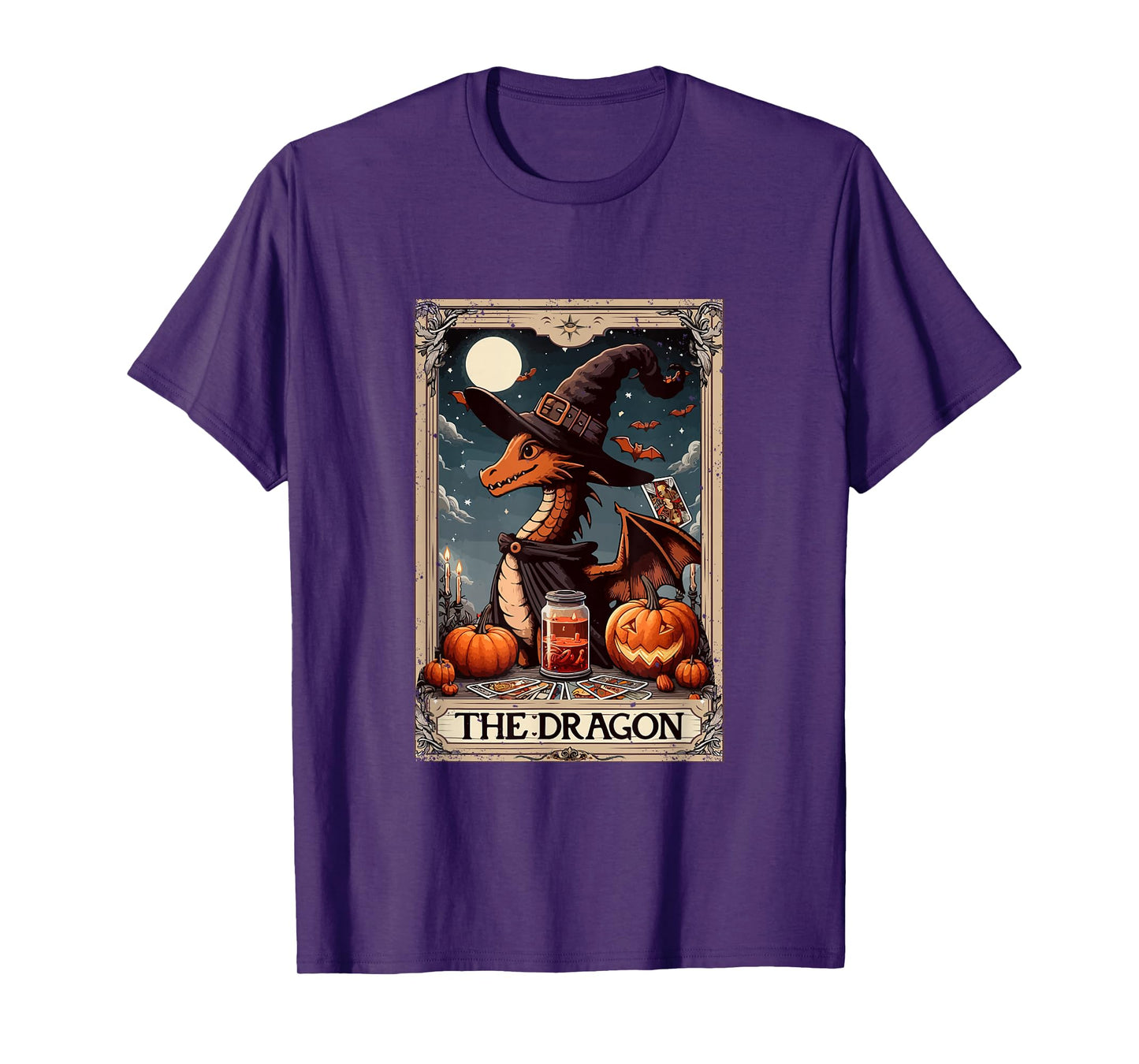 The Dragon Halloween Witch Cute Tarot Card Lover Player T-Shirt