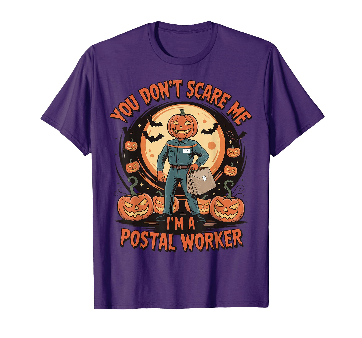 You Don't Scare Me I'm A Postal Worker Halloween Skeleton T-Shirt