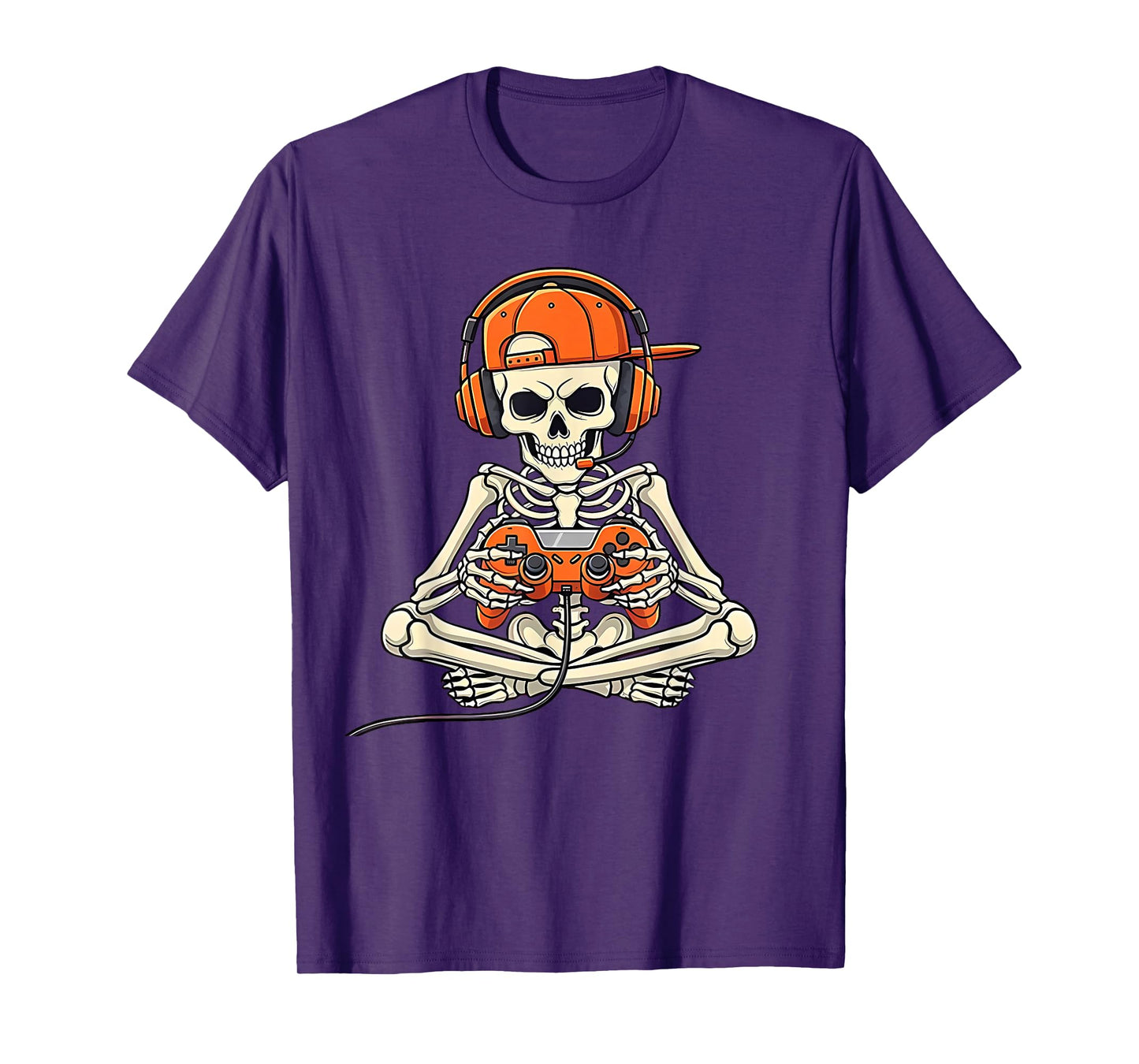 Retro Halloween Skeleton Gamer Video Gaming Boys Men Kids T-Shirt