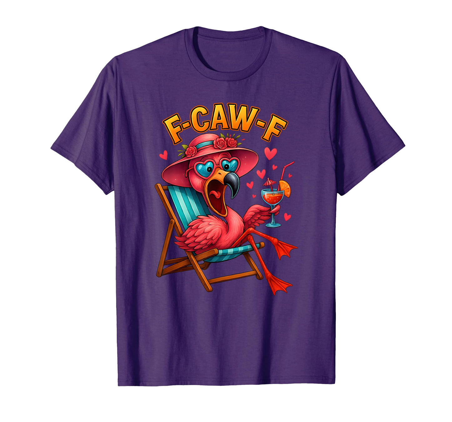 Funny Flamingo Cocktail F-Caw-F Tee – Crazy Pink-Flamingo T-Shirt