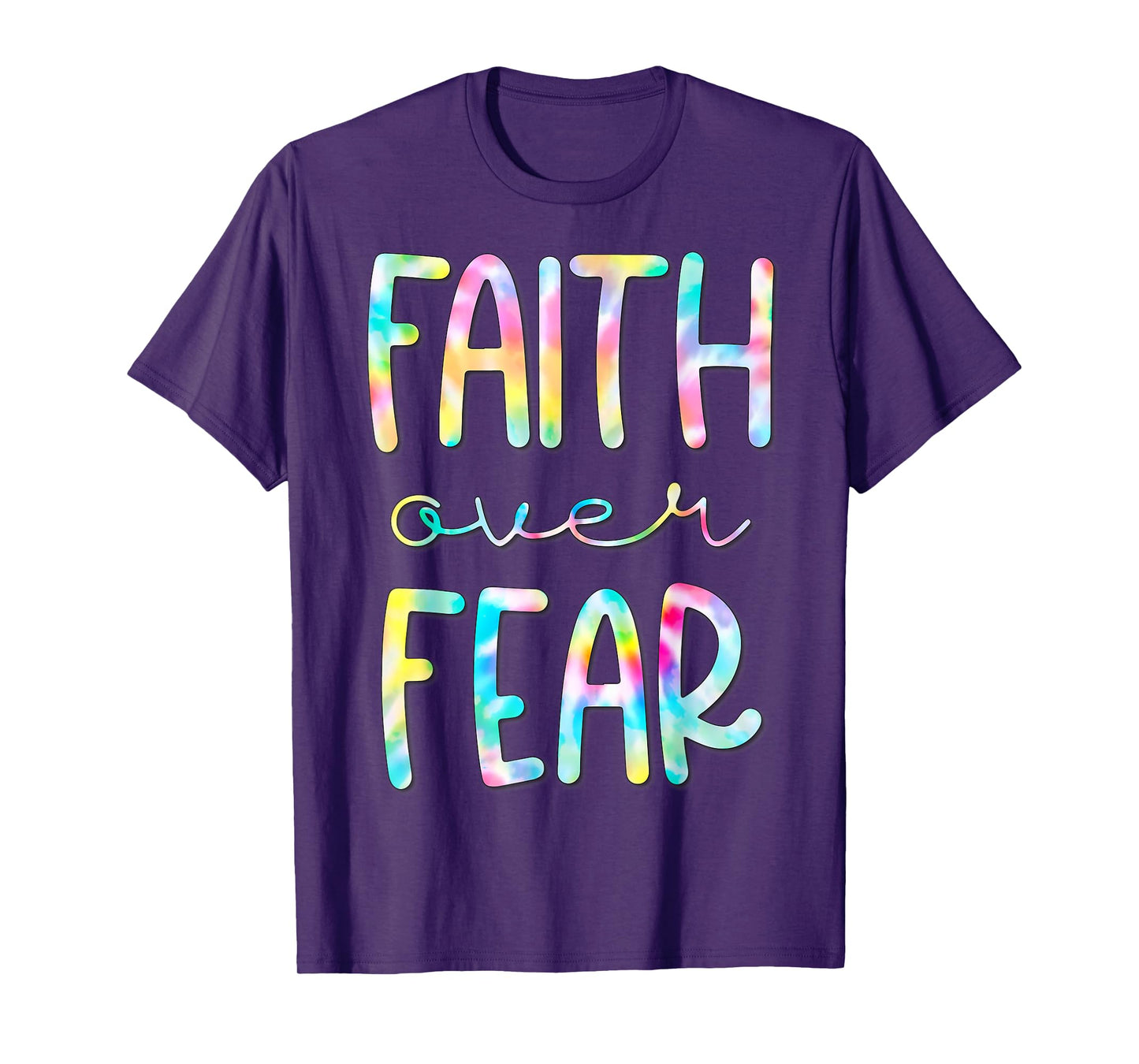 Christian Shirt for Girls Faith Over Fear Trust God Tie Dye T-Shirt