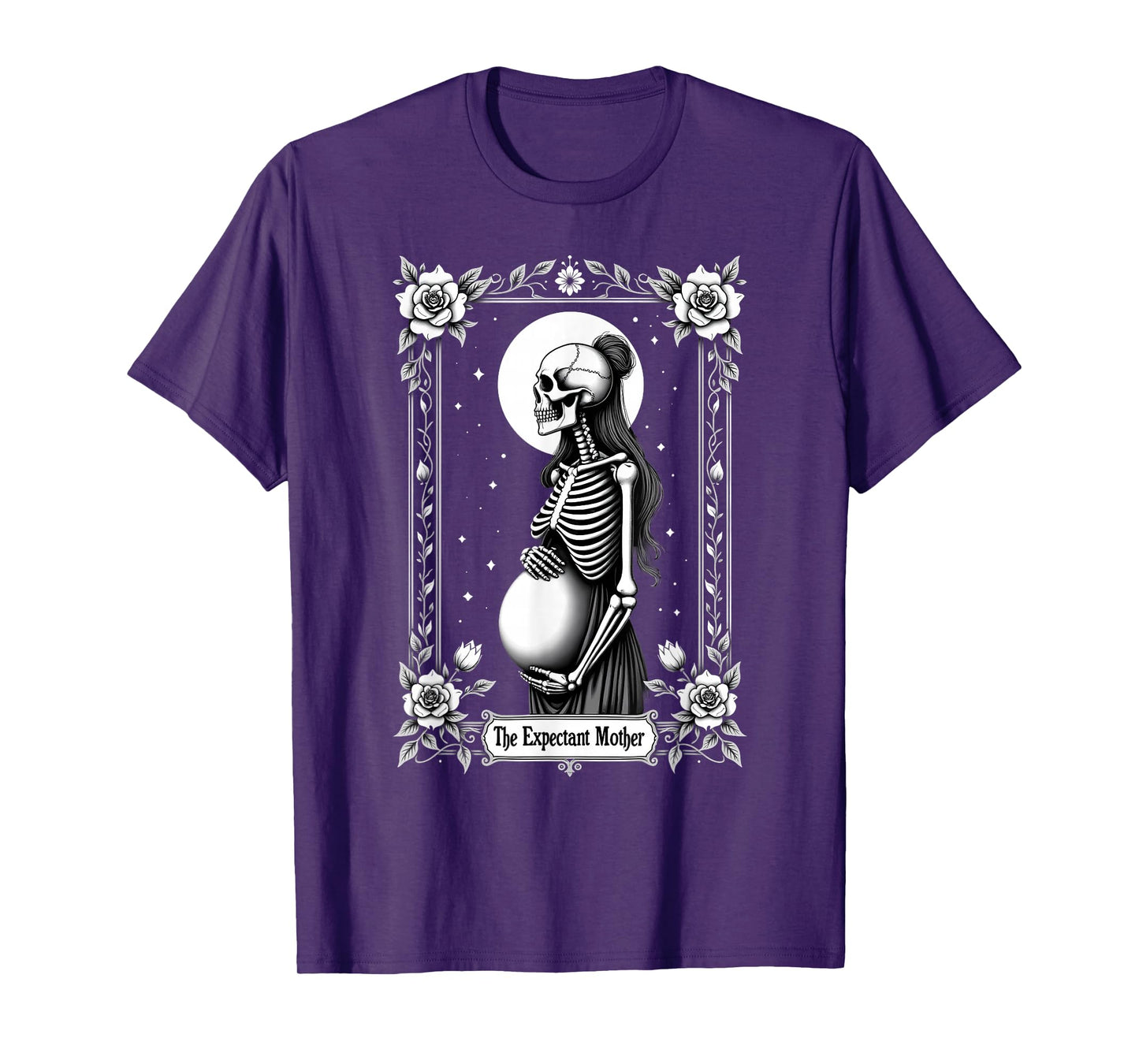 Gothic Tarot Card Mom Skeleton Expectant Mother T-Shirt