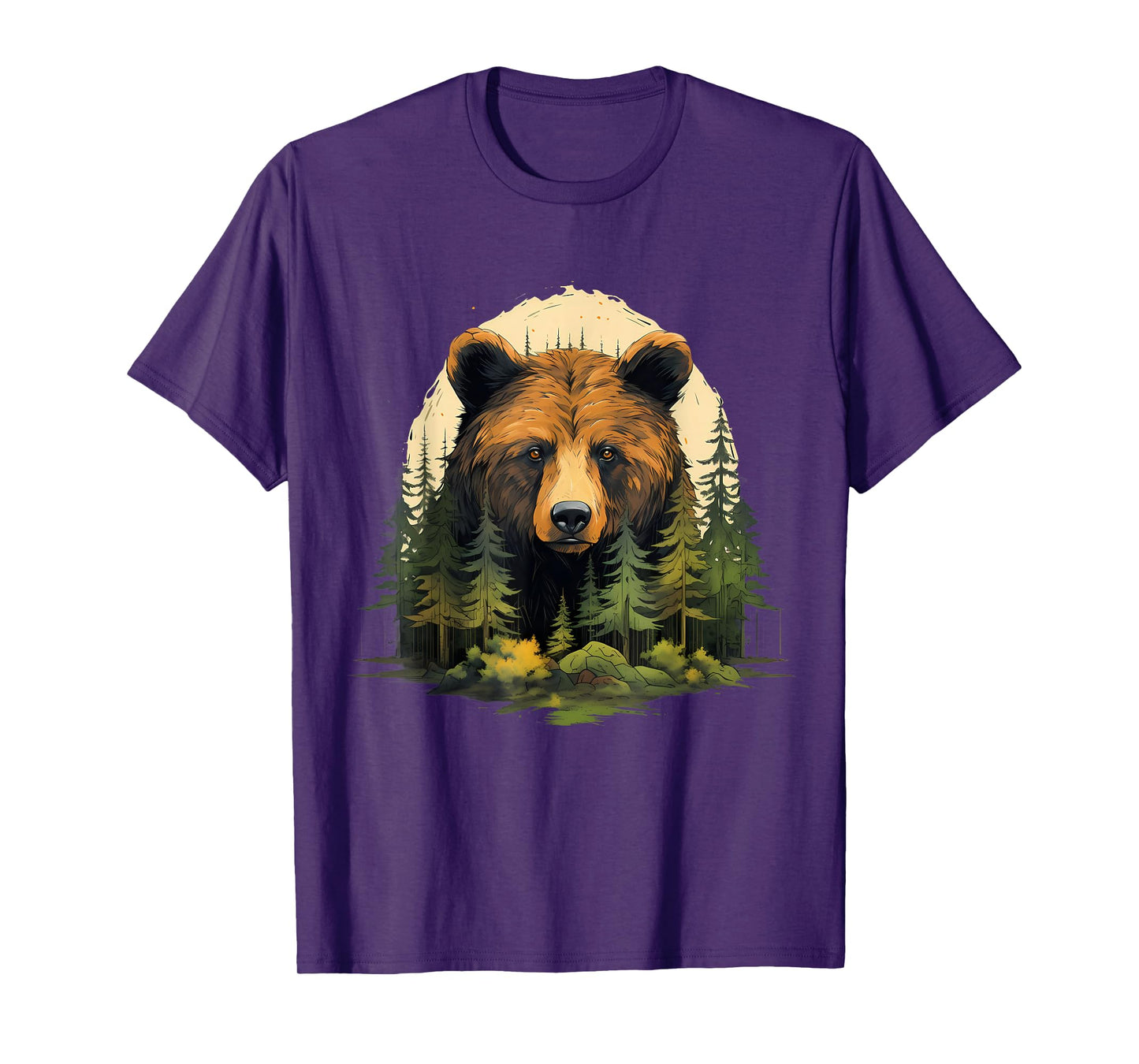 Bear Portrait Forest Animal Art Artwork Forest Wildlife T-Shirt