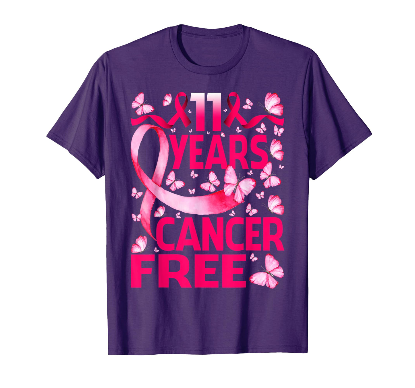 11 Years Breast Cancer Free Survivor Butterfly T-Shirt