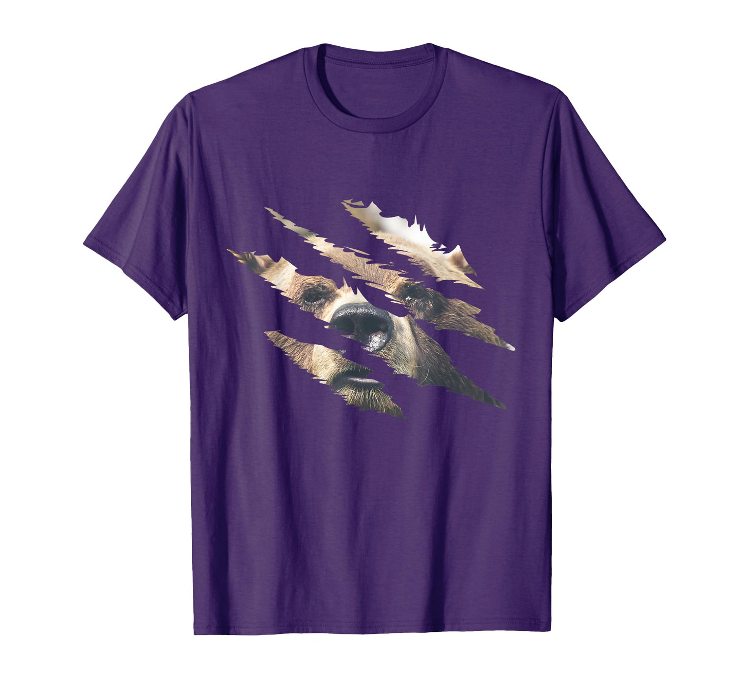 Grizzly Bear Head Claw Effect Bear Slash Claw Bear Lover T-Shirt