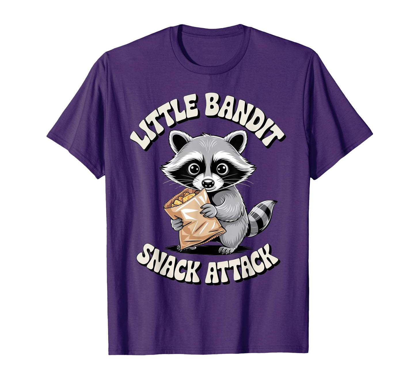 Little Bandit Snack Attak Funny Raccoon Snack Attack T-Shirt