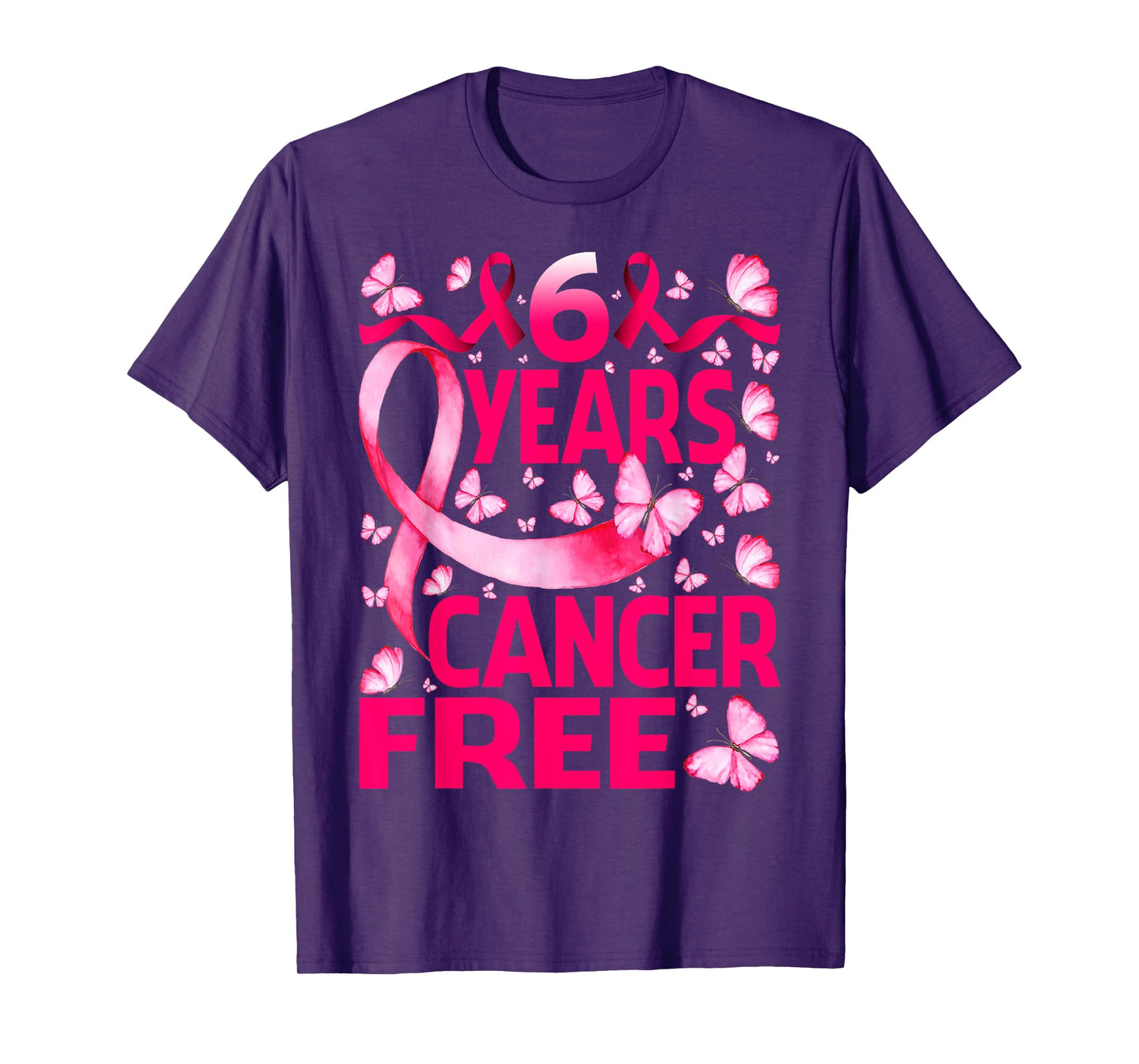 6 Years Breast Cancer Free Survivor Butterfly T-Shirt