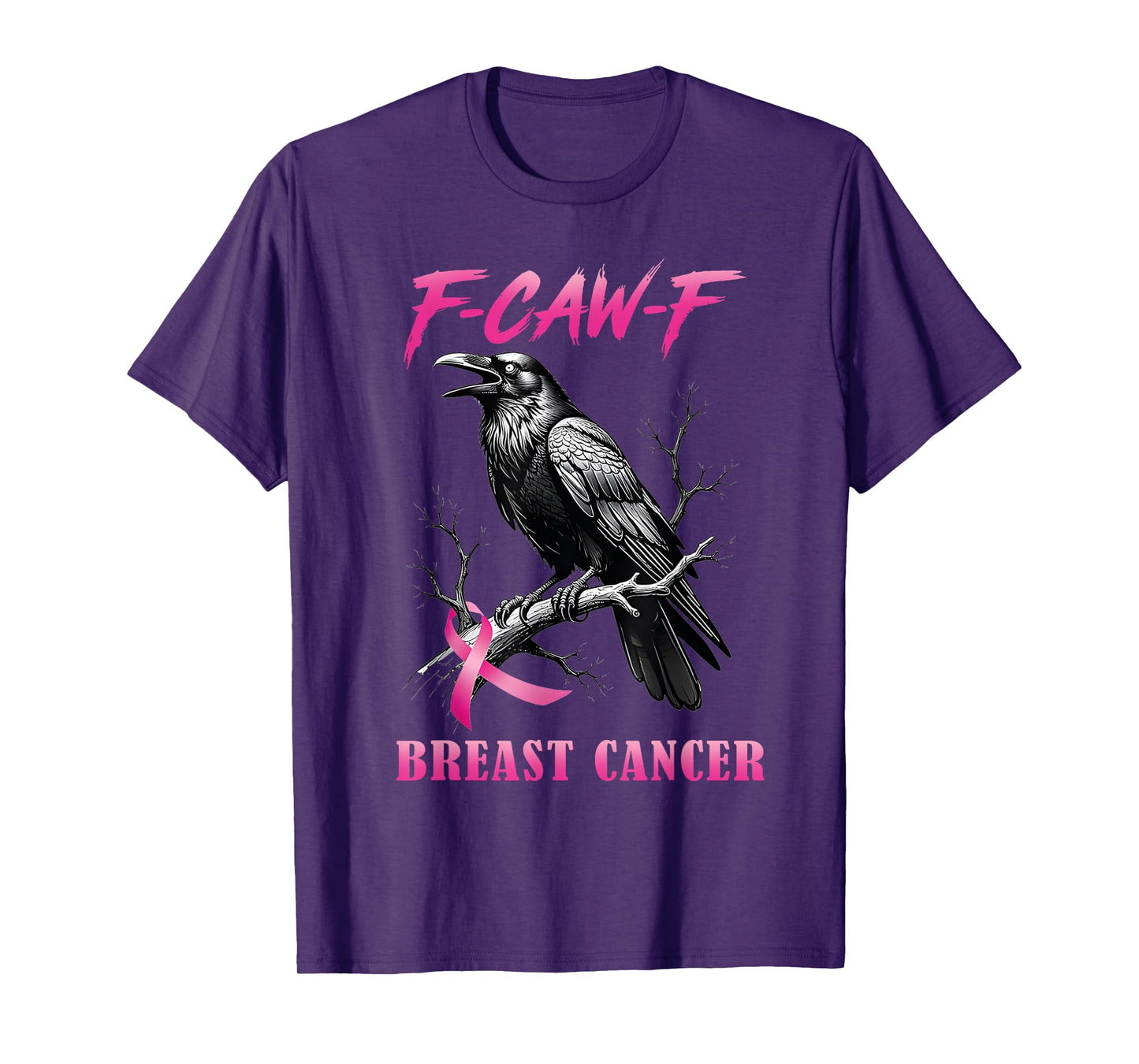 F-Caw-F Rooster Meme Funny Chicken Breast Cancer Awareness T-Shirt
