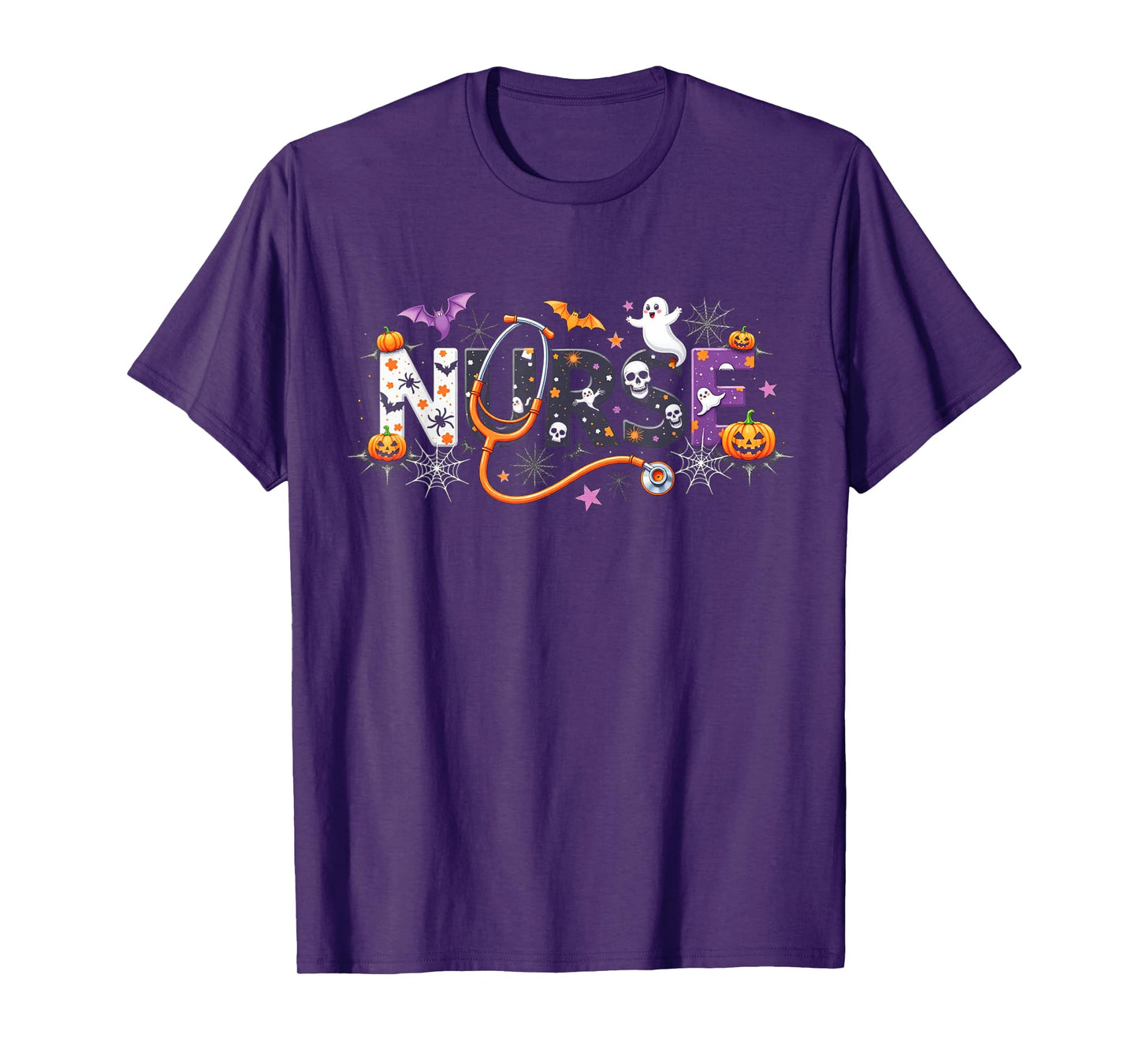 Halloween Nurse 2025 Funny Letter Nursing School Life Fall T-Shirt