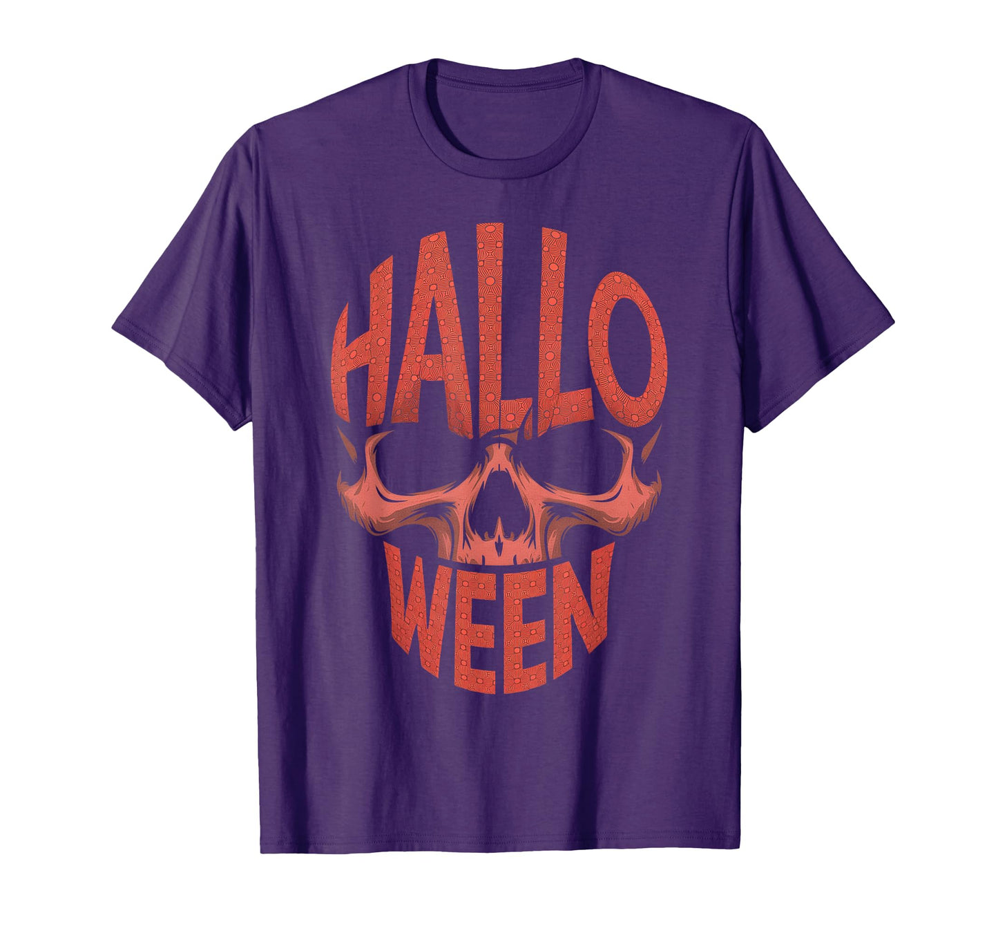 Halloween Skull Typography Graphic Creepy Spooky T-Shirt