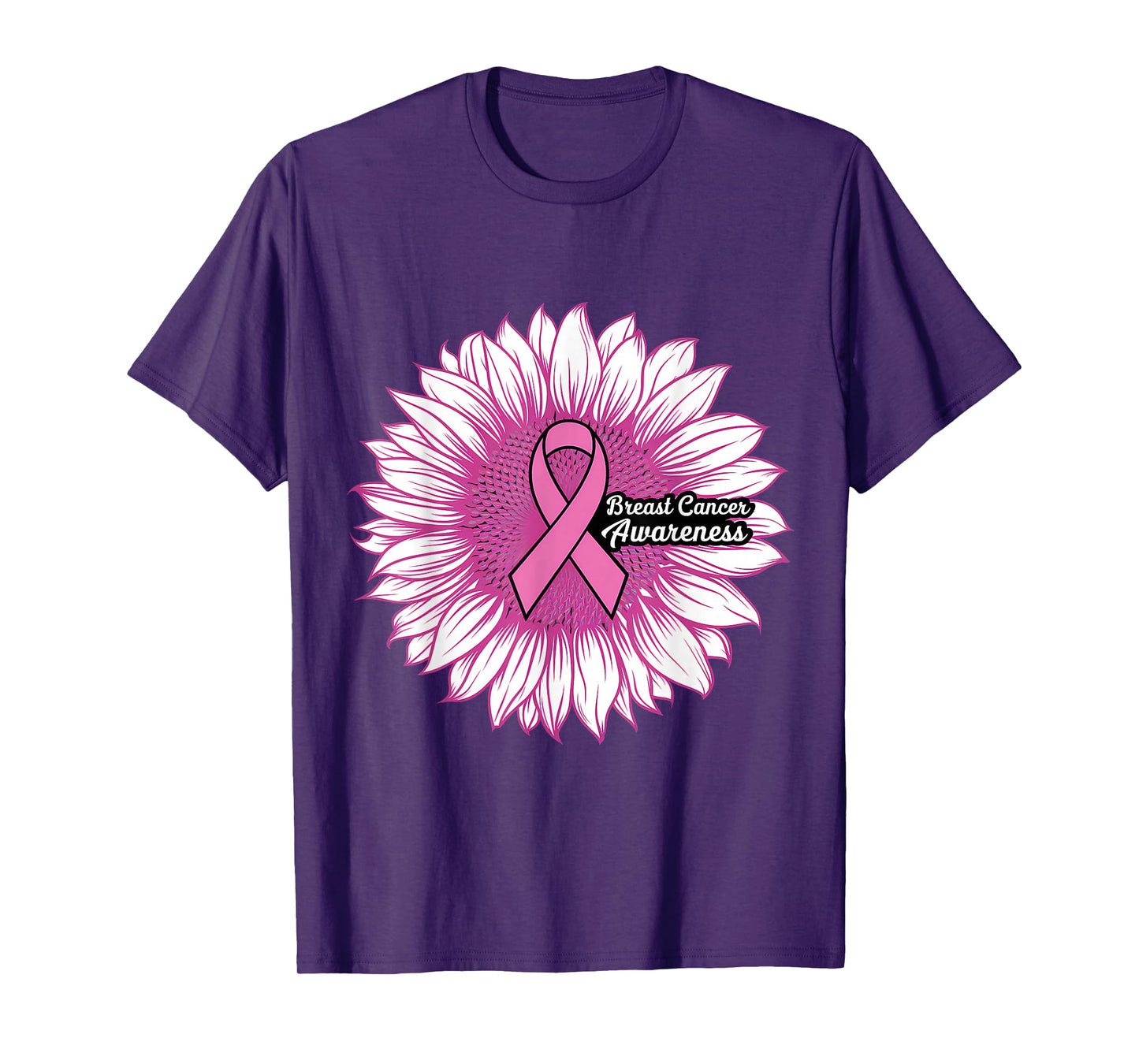 Breast Cancer Awareness Month Sunflower Pink Ribbon T-Shirt