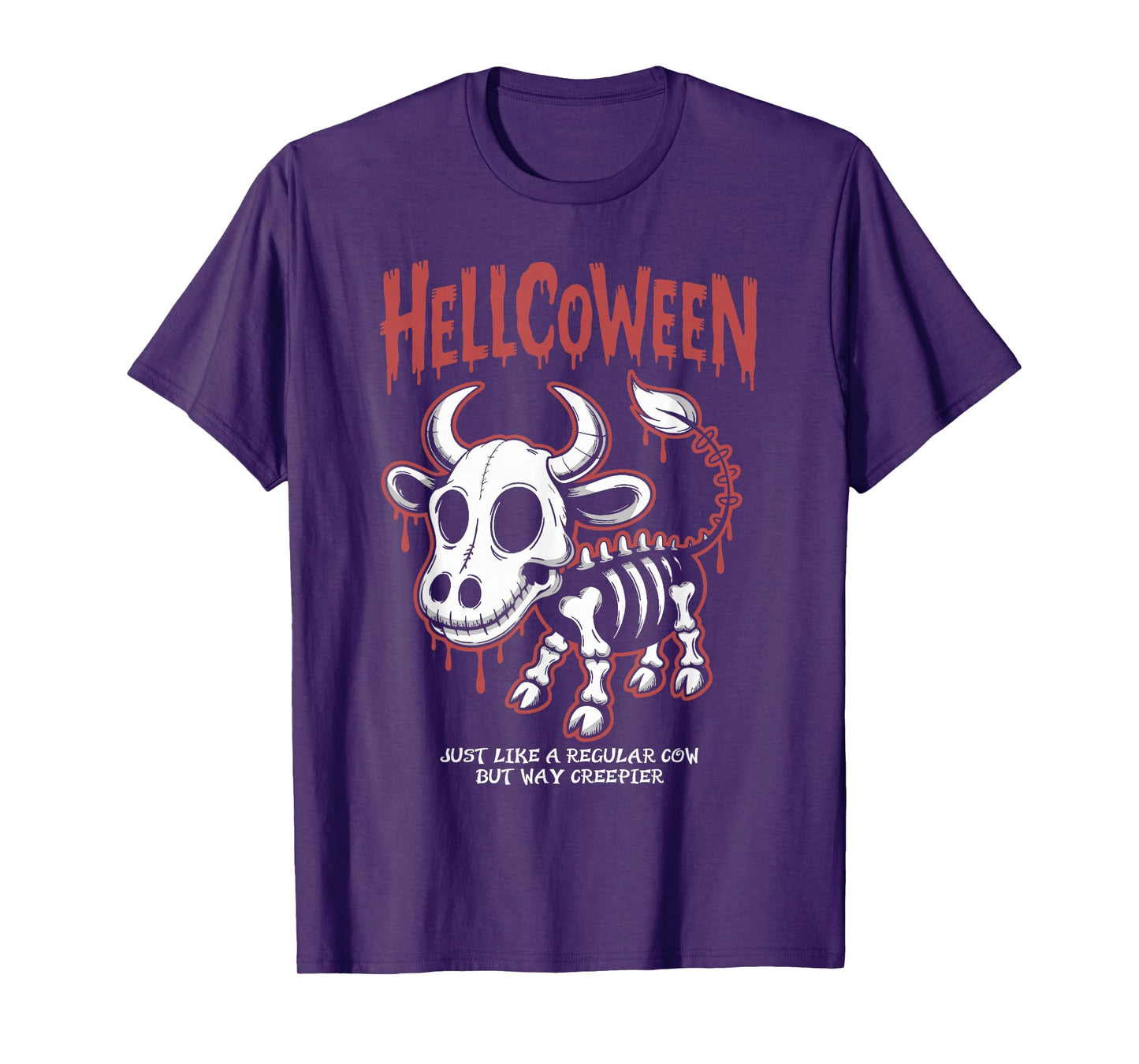 Spooky Cow Skeleton Hellcoween Halloween T-Shirt