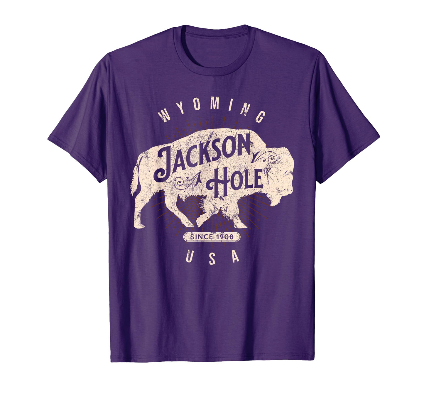 Jackson Hole Wyoming Buffalo Nature Outdoors Vintage T-Shirt