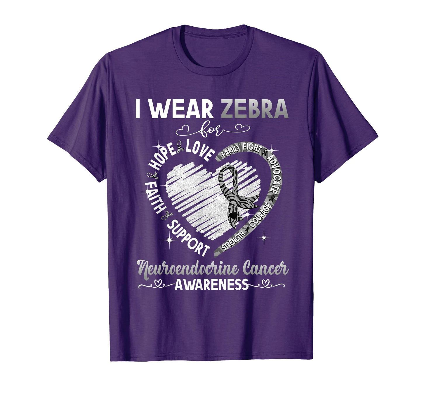 I Wear Zebra For Neuroendocrine Cancer Awareness Gifts T-Shirt
