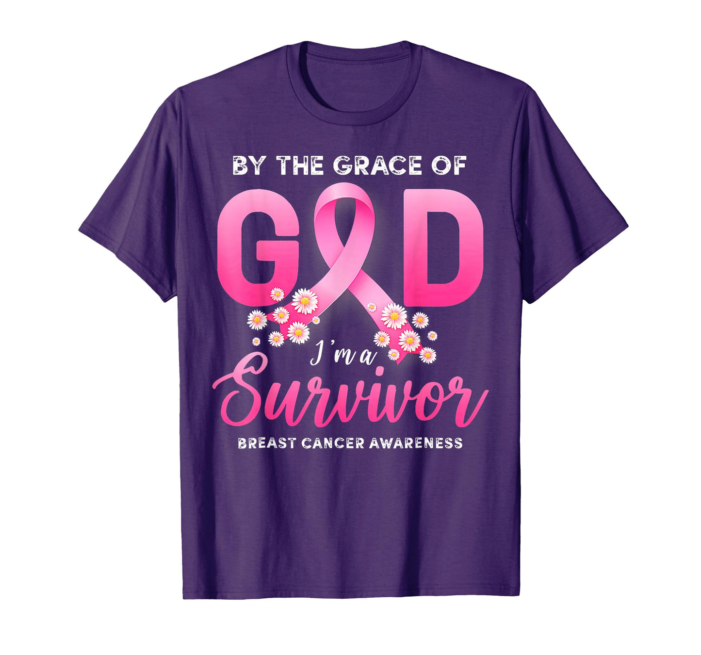 Womens by Grace God Im A Survivor Breast Cancer Survivor T-Shirt