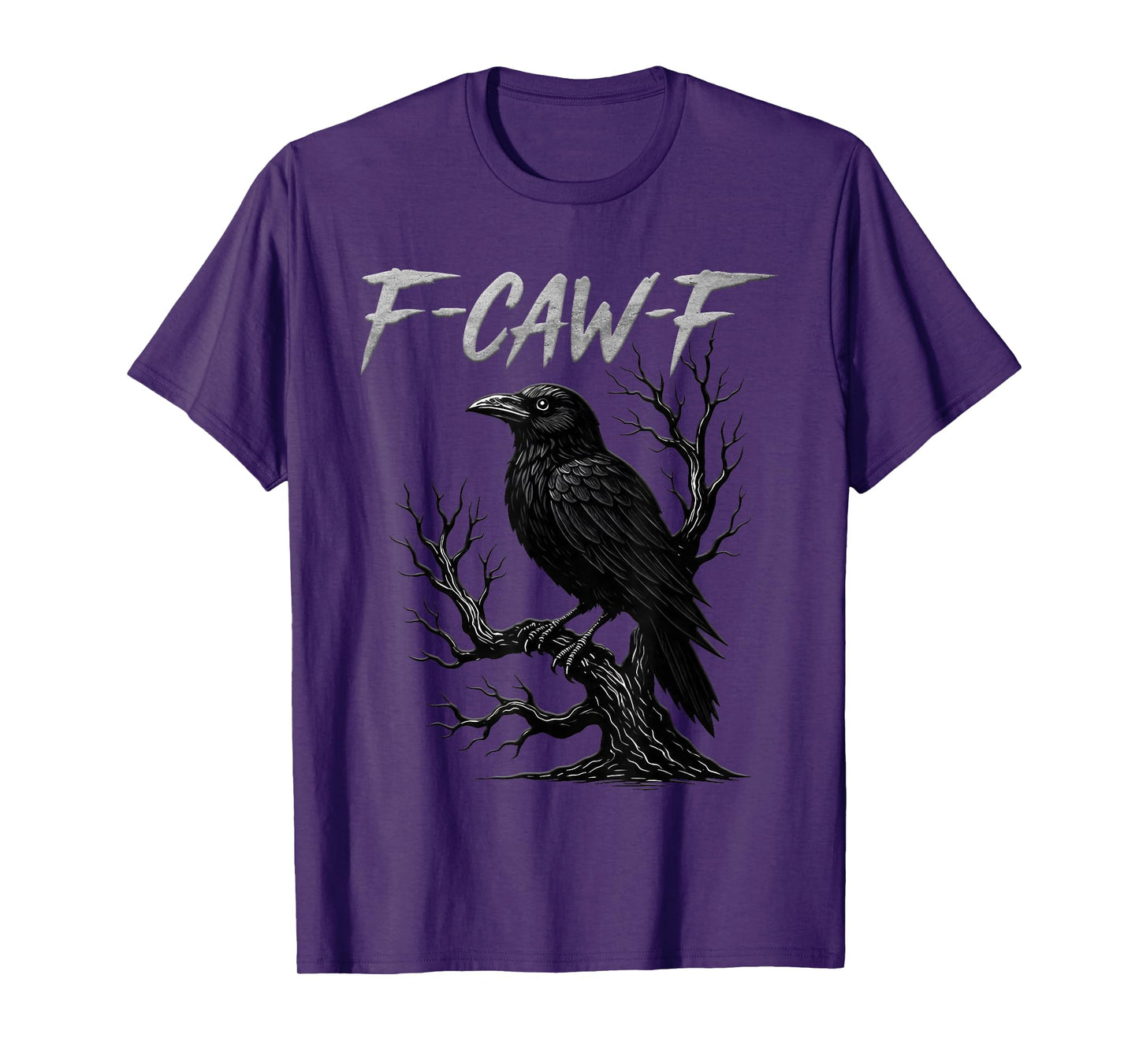 Black Crow, F-Caw-F Funny Black Bird Moon Gothic Adult Humor T-Shirt