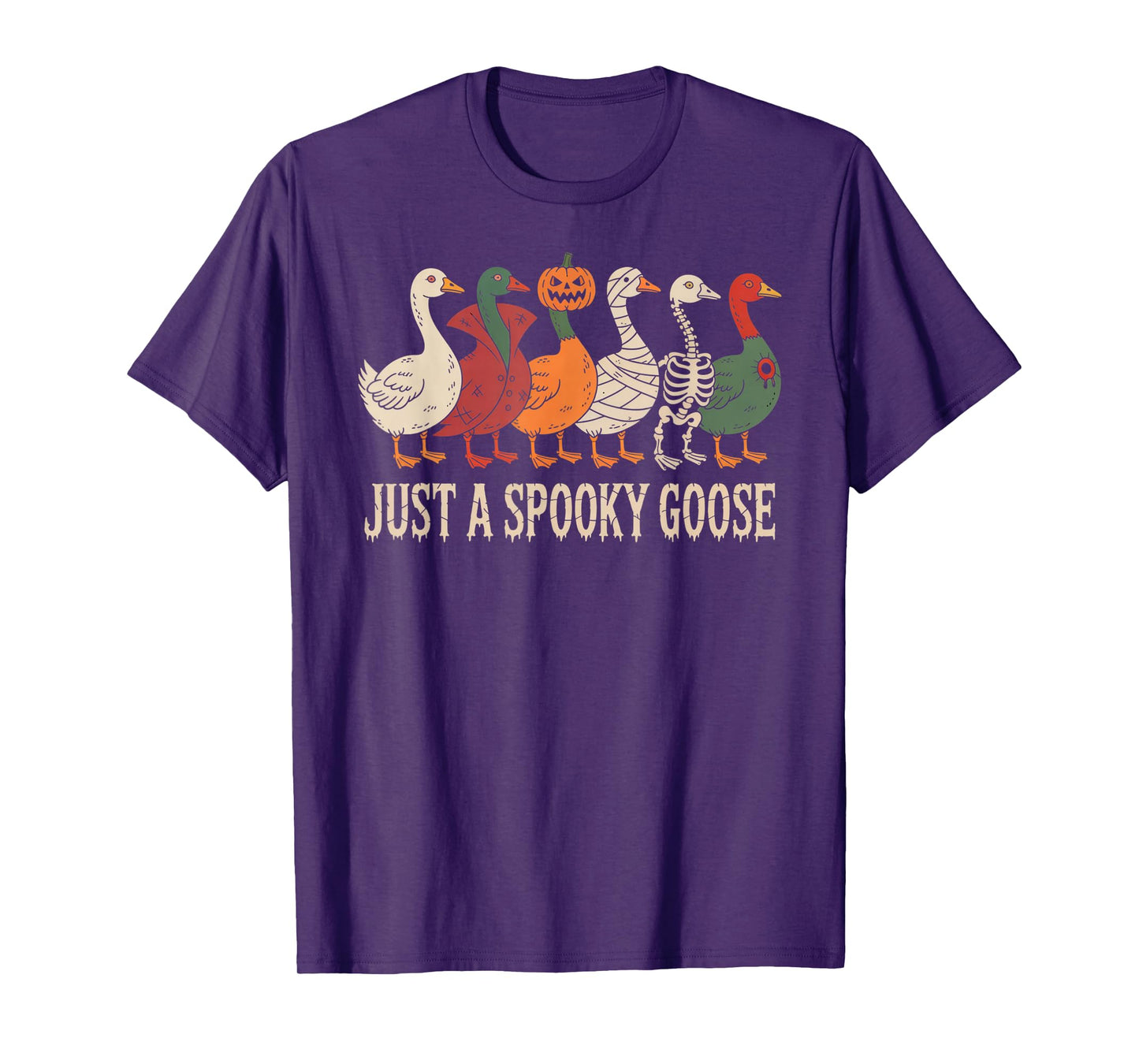 Just A Spooky Goose Halloween Silly Goose Funny Halloween T-Shirt