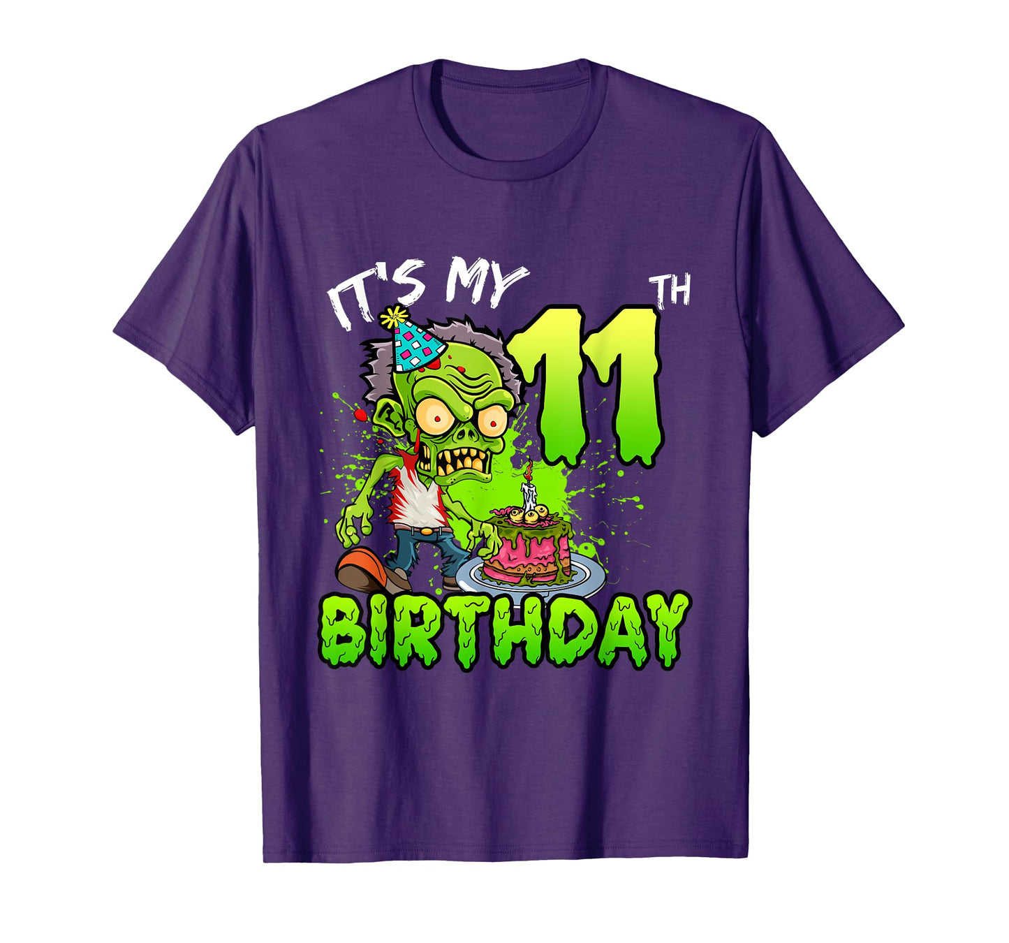 It's My 11th Birthday Zombie Lover 11 Year Old Boys Girls T-Shirt