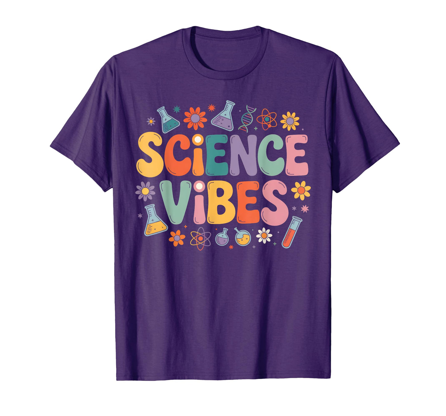 Science Vibes Retro 1st Day of Back To School Groovy Teacher T-Shirt