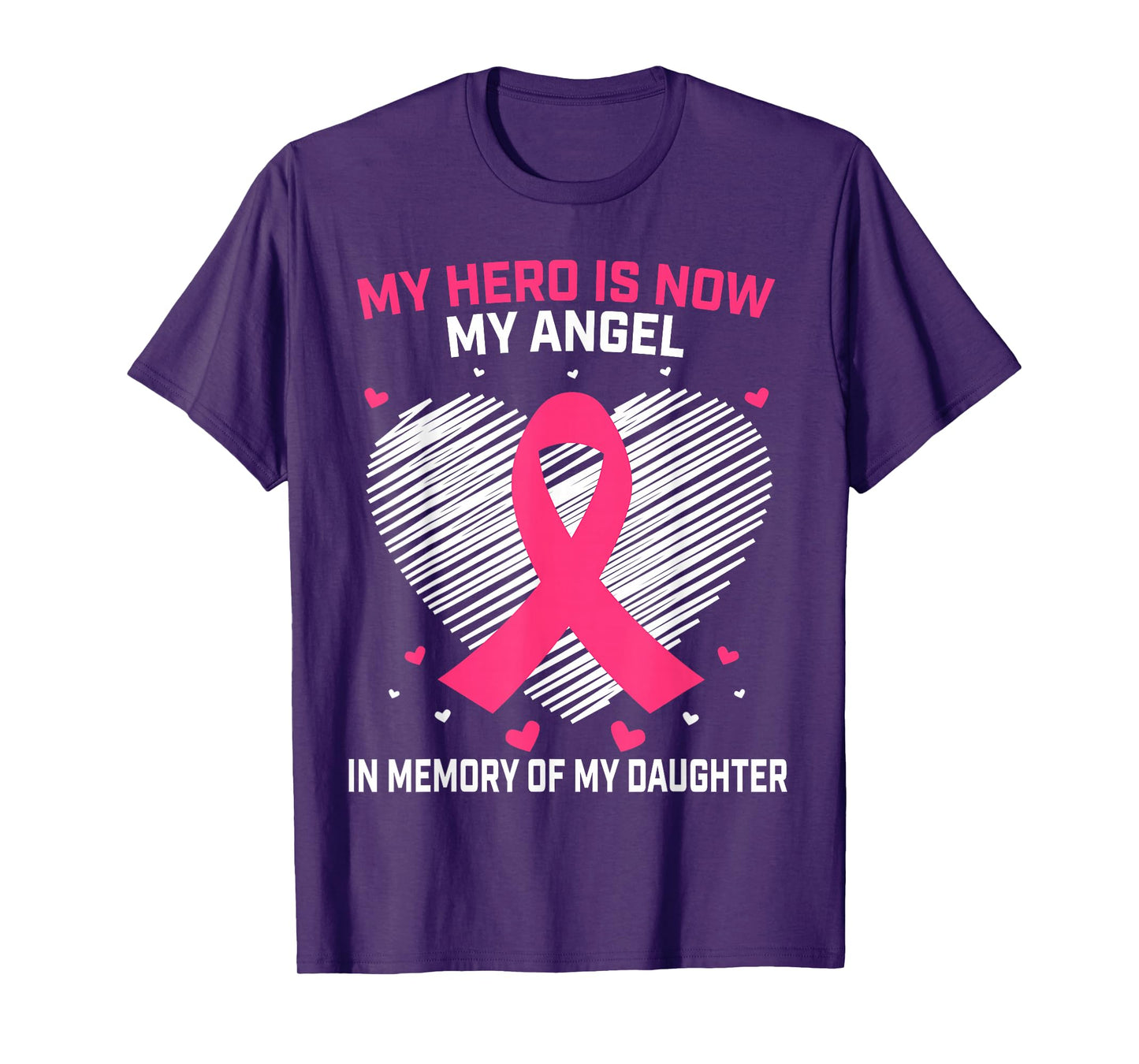 Pink In Memory Of My Daughter Breast Cancer Memorial Graphic T-Shirt