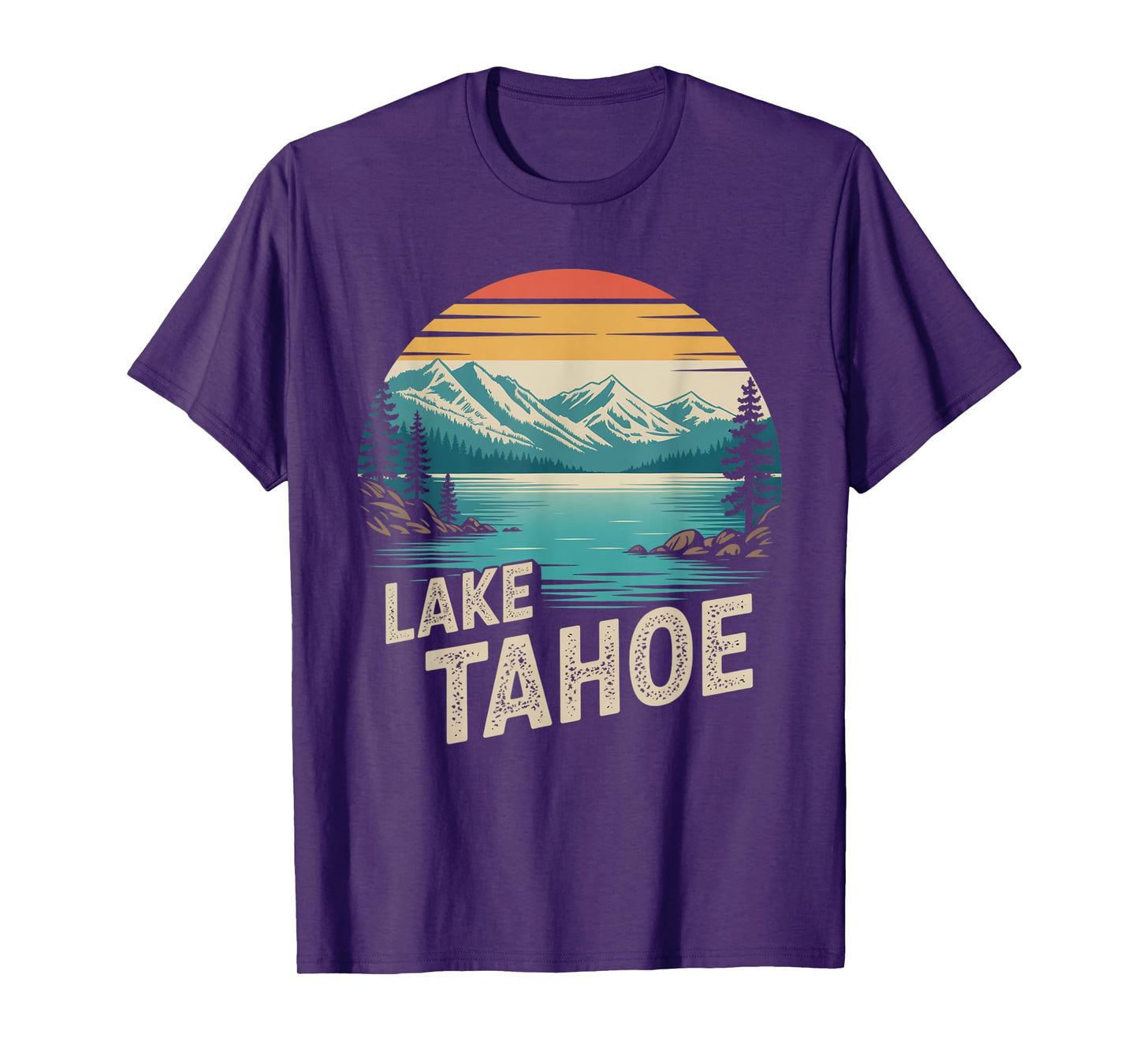 Lake Tahoe Sunset Retro Mountains Retro Vintage T-Shirt