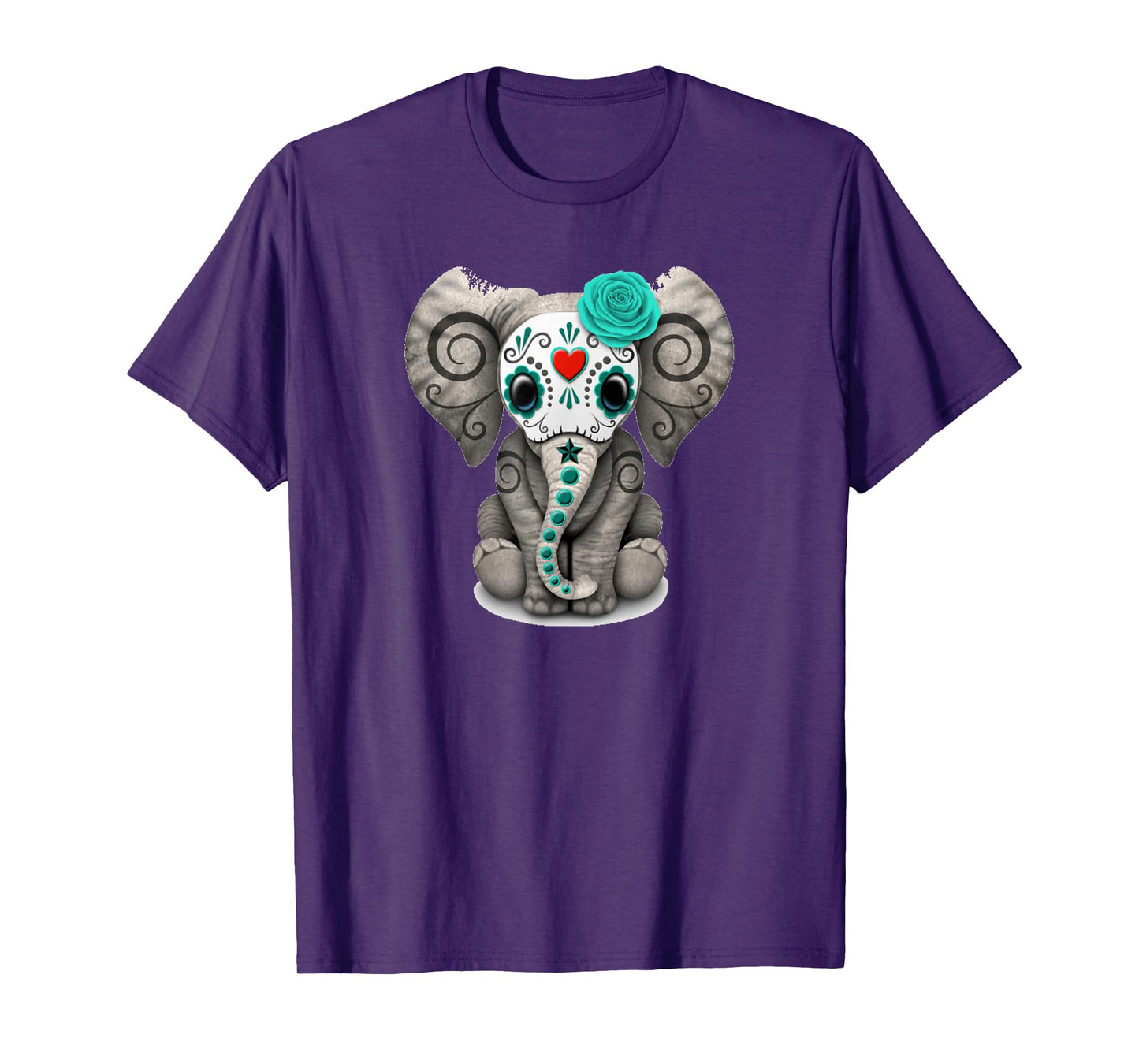 Sugar Skull Elephant Halloween Graphic T-Shirt
