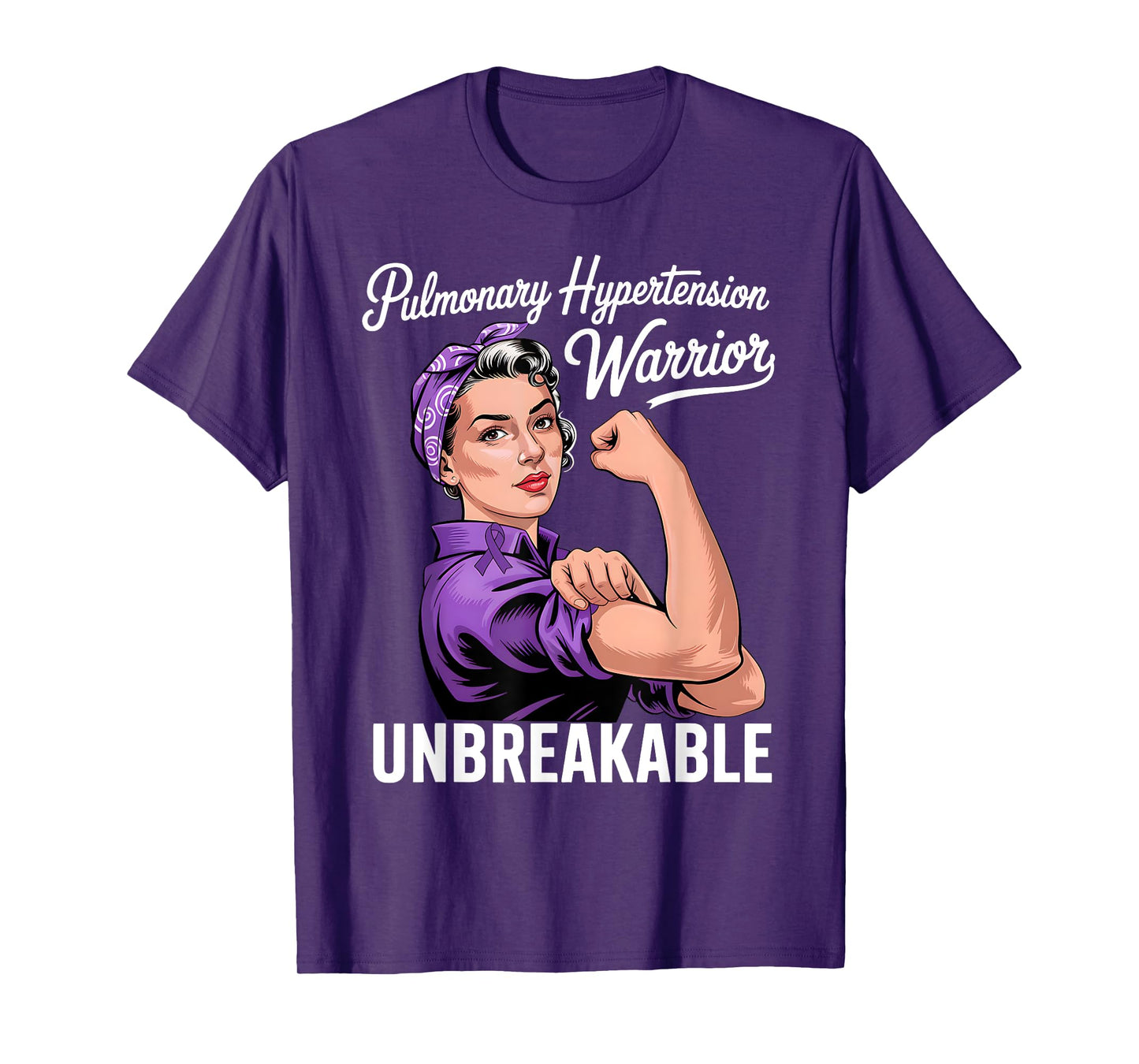 Pulmonary Hypertension Warrior Unbreakable Purple Awareness T-Shirt