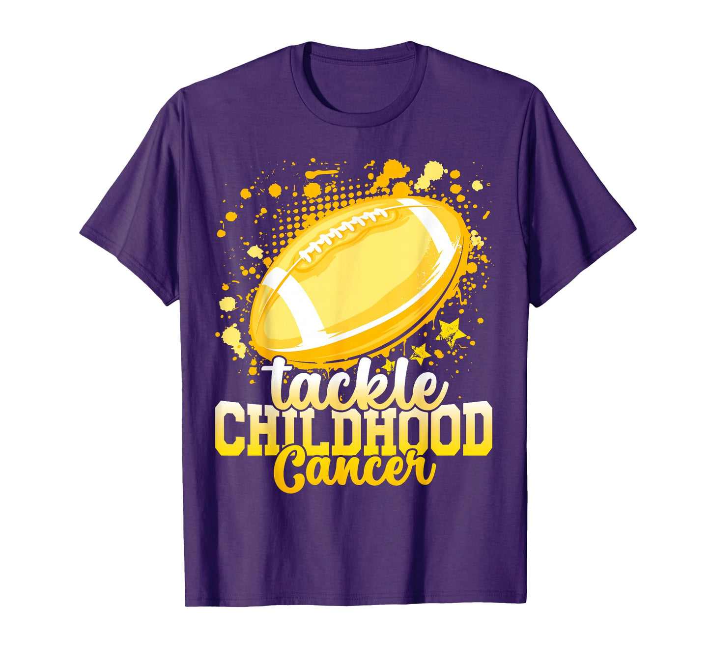 Tackle Childhood cancer football childhood cancer awareness T-Shirt