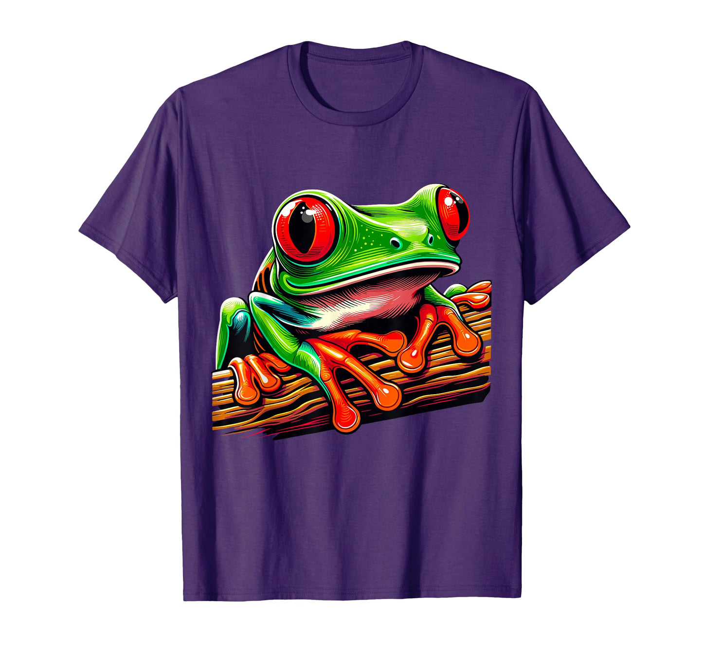 Humorous Frog lover Gifts Green Body Tree Frog Red Eyed Tree Frog Rainforest Amphibian T-Shirt