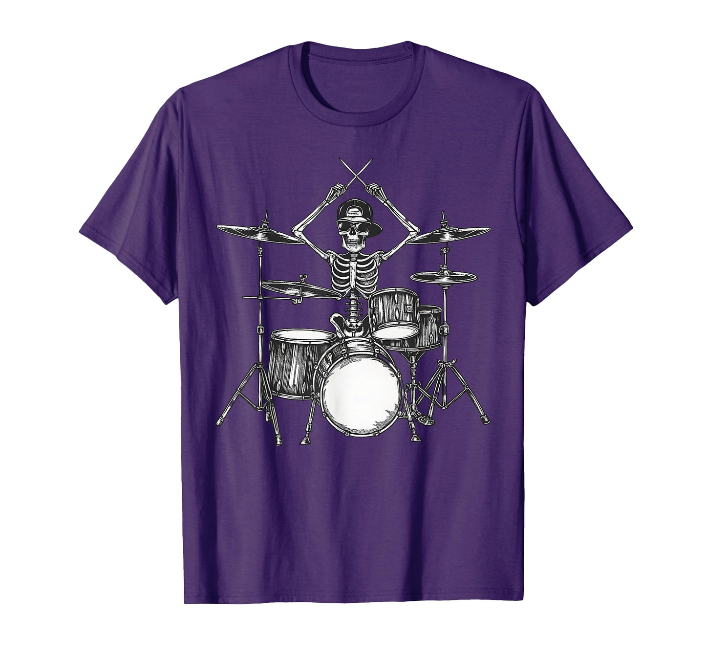 Skeleton Percussionist Drummer Halloween Rock & Roll Music T-Shirt