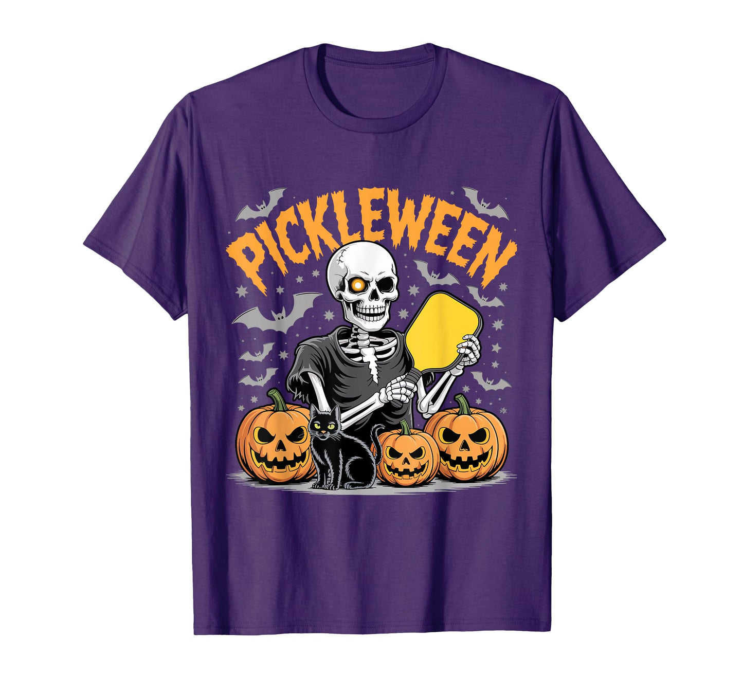 Pickleween Pickleball Player Funny Skeleton Halloween T-Shirt