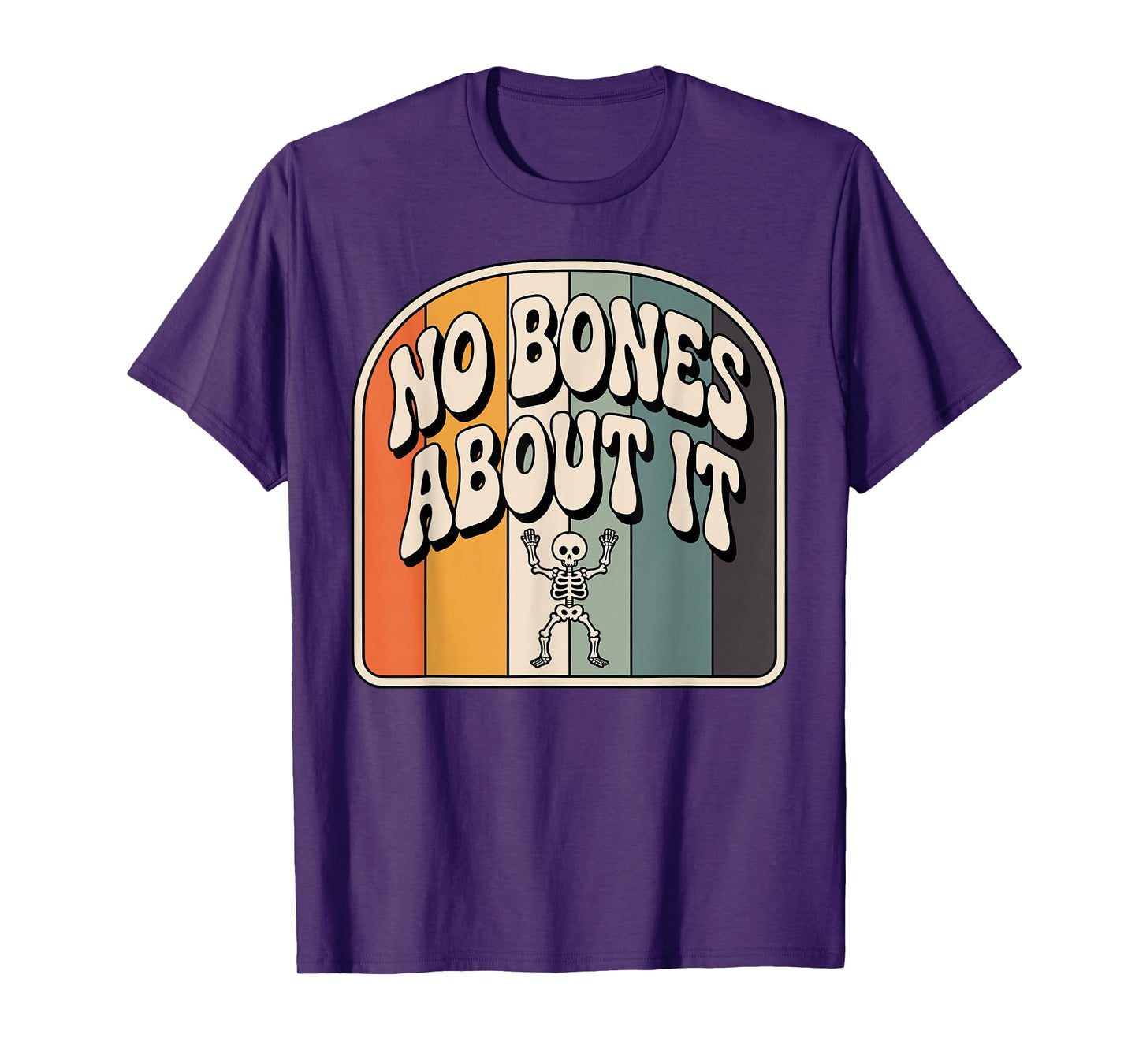 No Bones About It Retro Striped Skeleton T-Shirt
