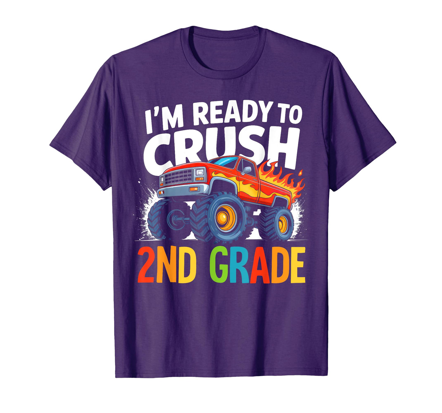 Ready To Crush 2nd Grade Boys Monster Truck Back To School T-Shirt