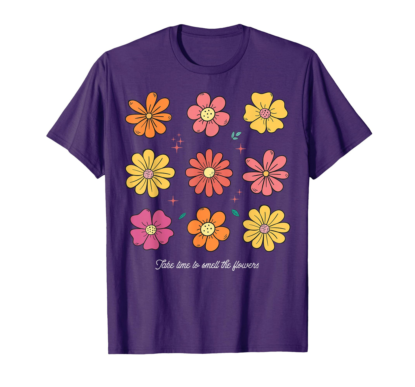 Summer FLoral Tee Take time to smell the flowers Boho Flower Men Women Kids T-Shirt
