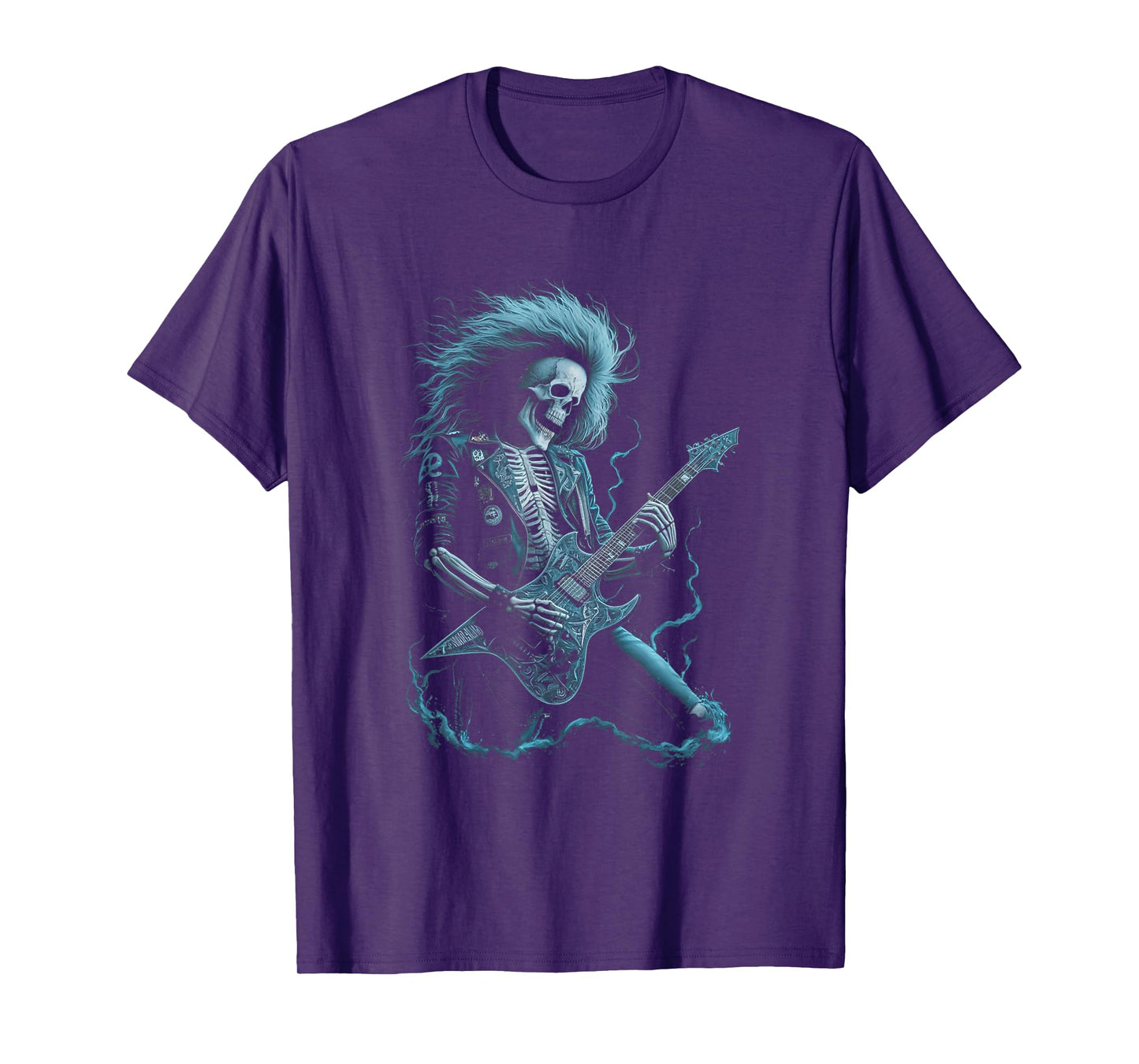 Skeleton Guitarist Rock And Roll Heavy Metal Music Lover T-Shirt