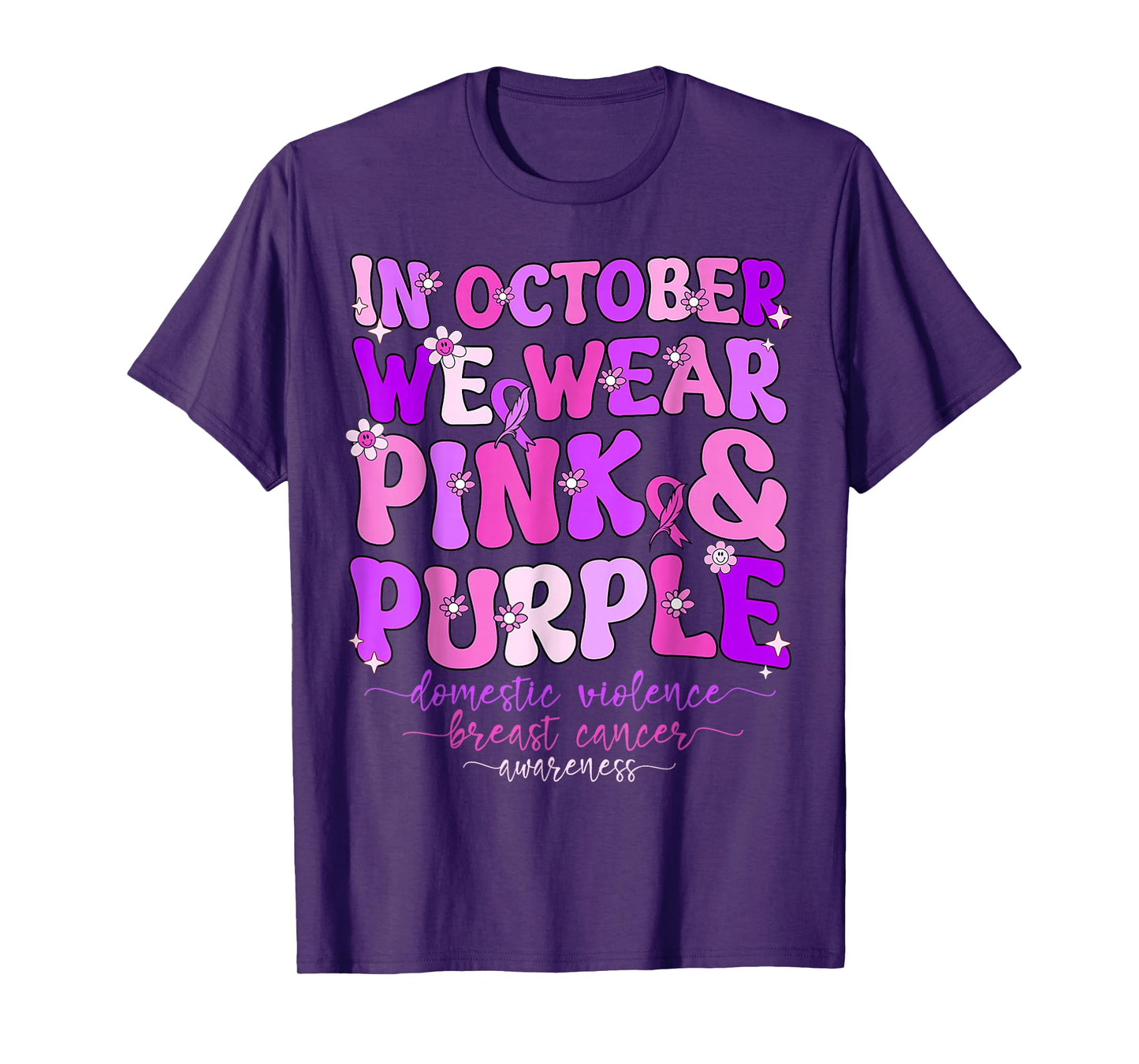 Domestic Violence & Breast Cancer Awareness Men Women Kids T-Shirt