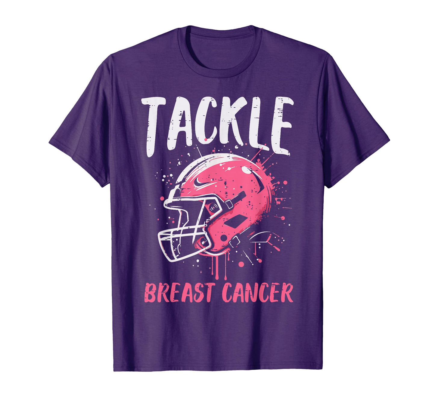Tackle Breast Cancer Football Helmet Awareness Boys Kids Men T-Shirt