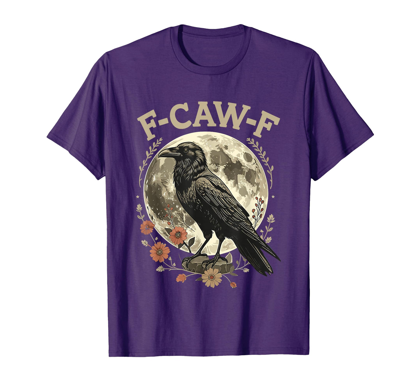 F-Caw-F Raven Moon Gothic Halloween, Black Crow Bird Lover T-Shirt