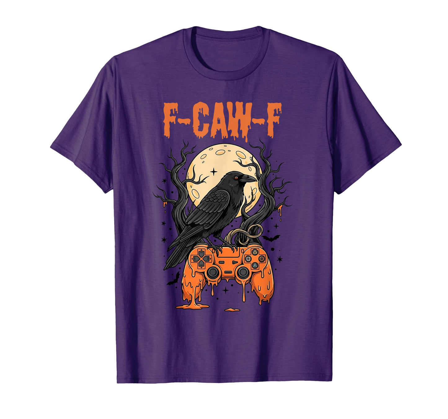 Black Crow Gamer Halloween Moon Controller F-Caw-F T-Shirt