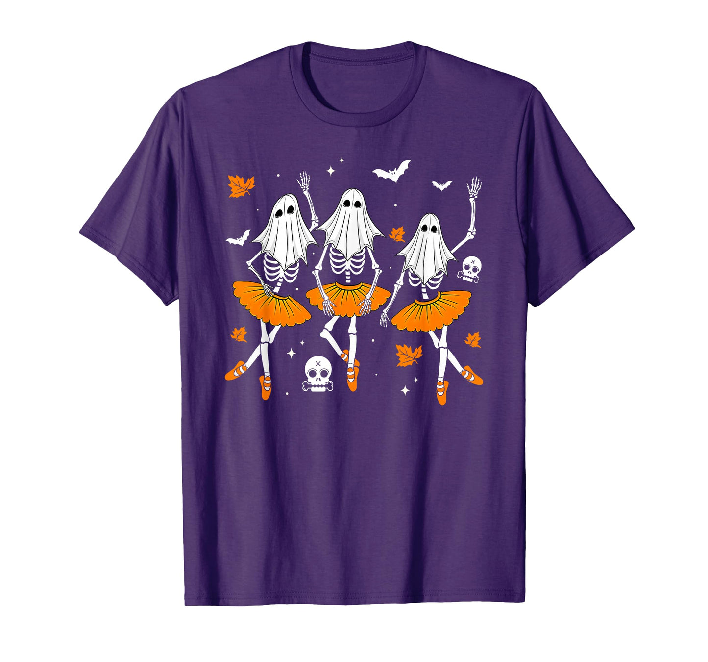 Ballet Dancing Skeleton Ghost Funny Ballet Dancer Halloween T-Shirt